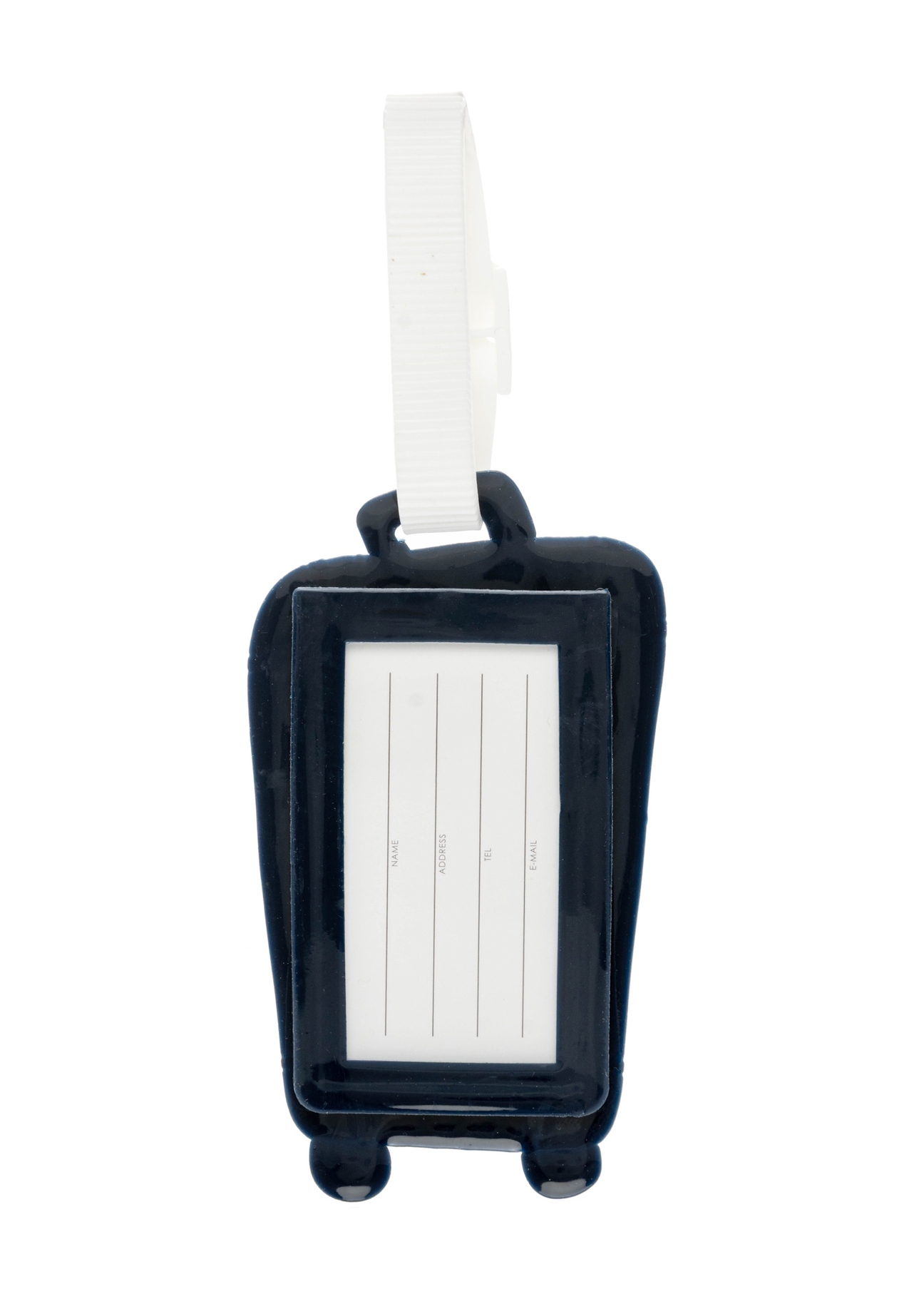 Identyfikator do bagażu AW-012-0012-7D(W26), widok produktu z tyłu na białym tle.