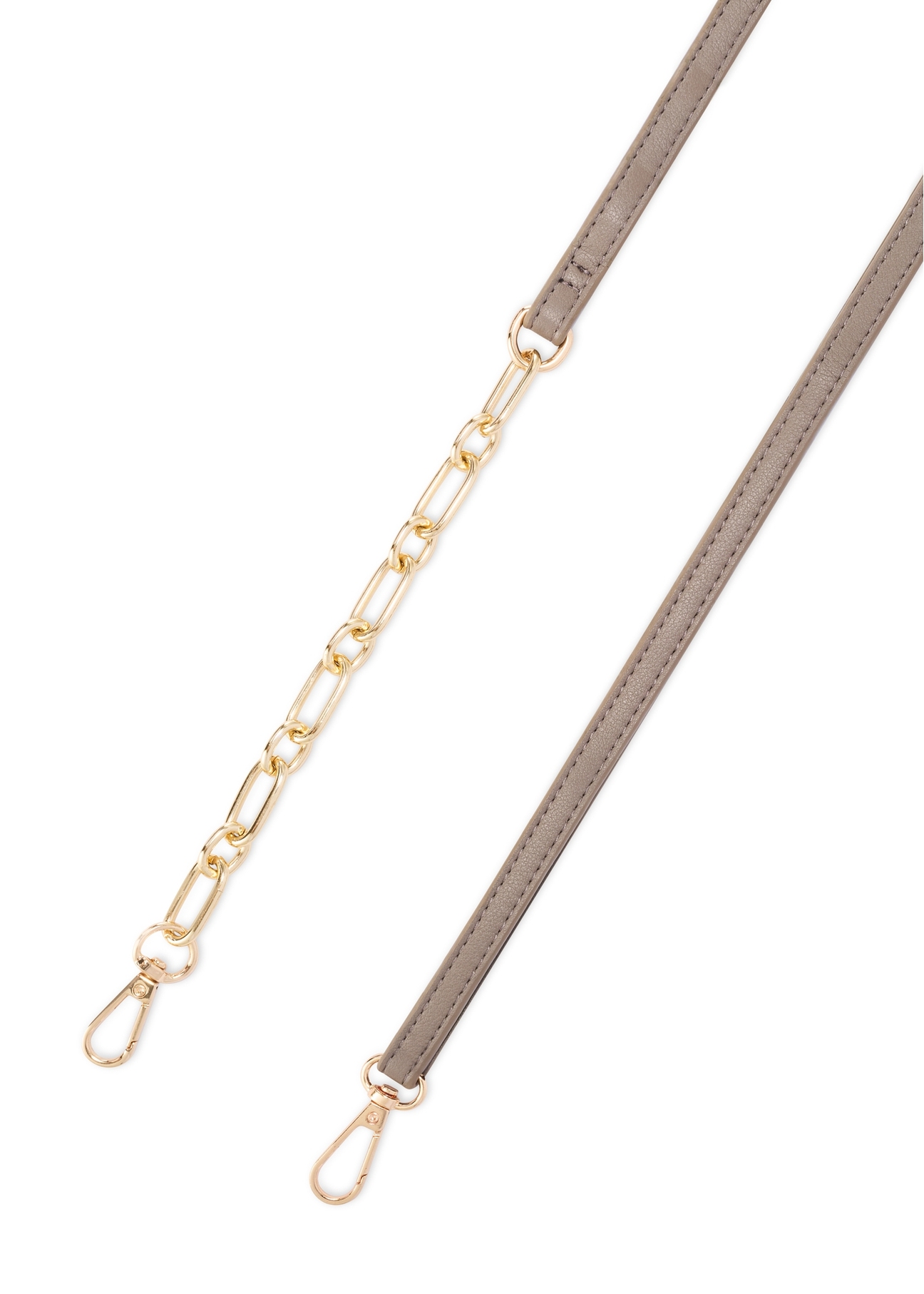 Mała torebka damska w kolorze chłodnego brązu TOREC-1178-1K(W26), widok paska produktu na białym tle.