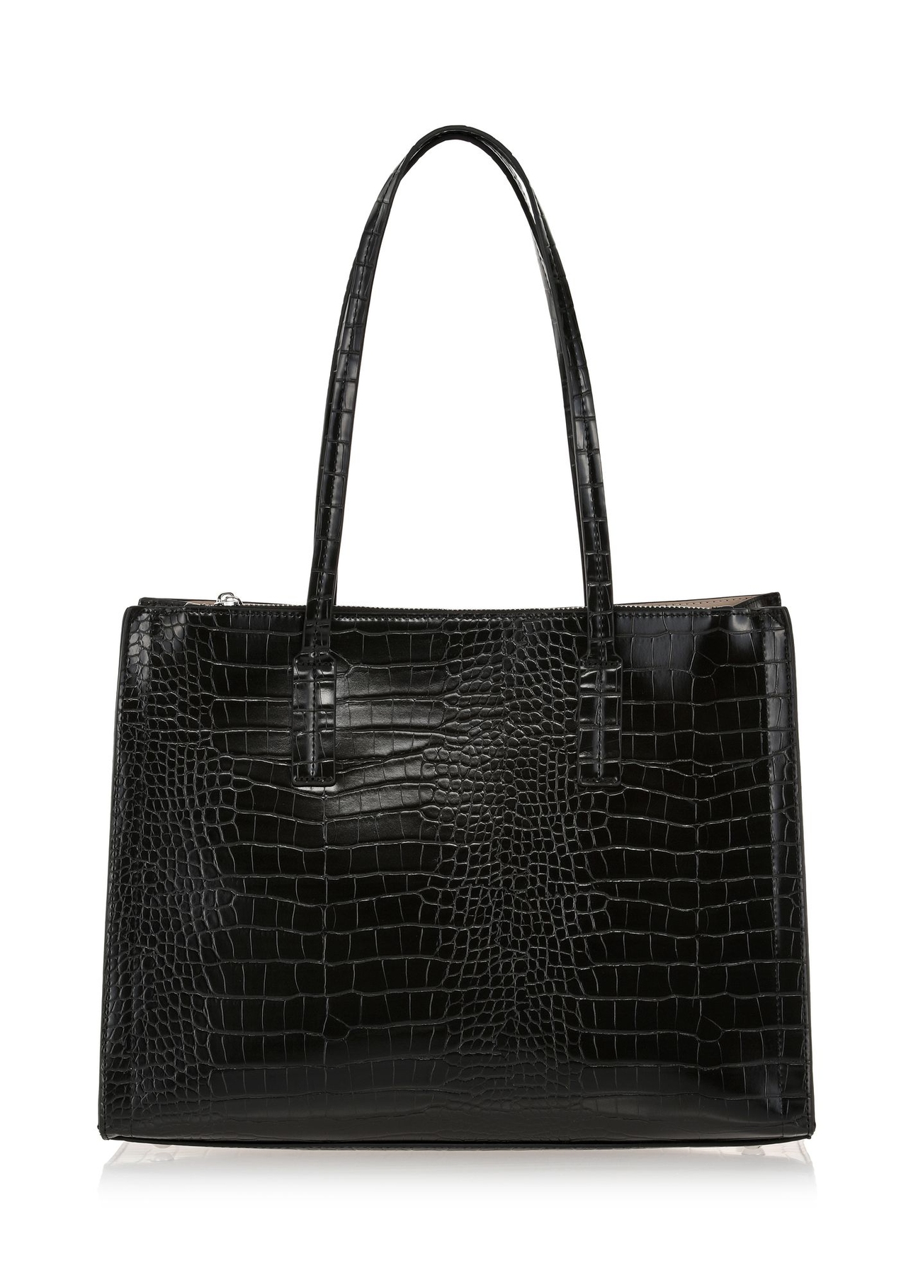 Elegancka czarna torebka damska croco TOREC-0911-99(W24)-03