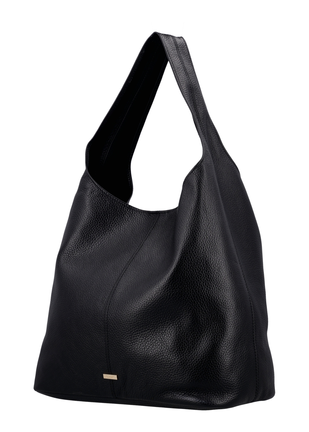Czarna skórzana torebka shopper TORES-1372-9I(Z26)