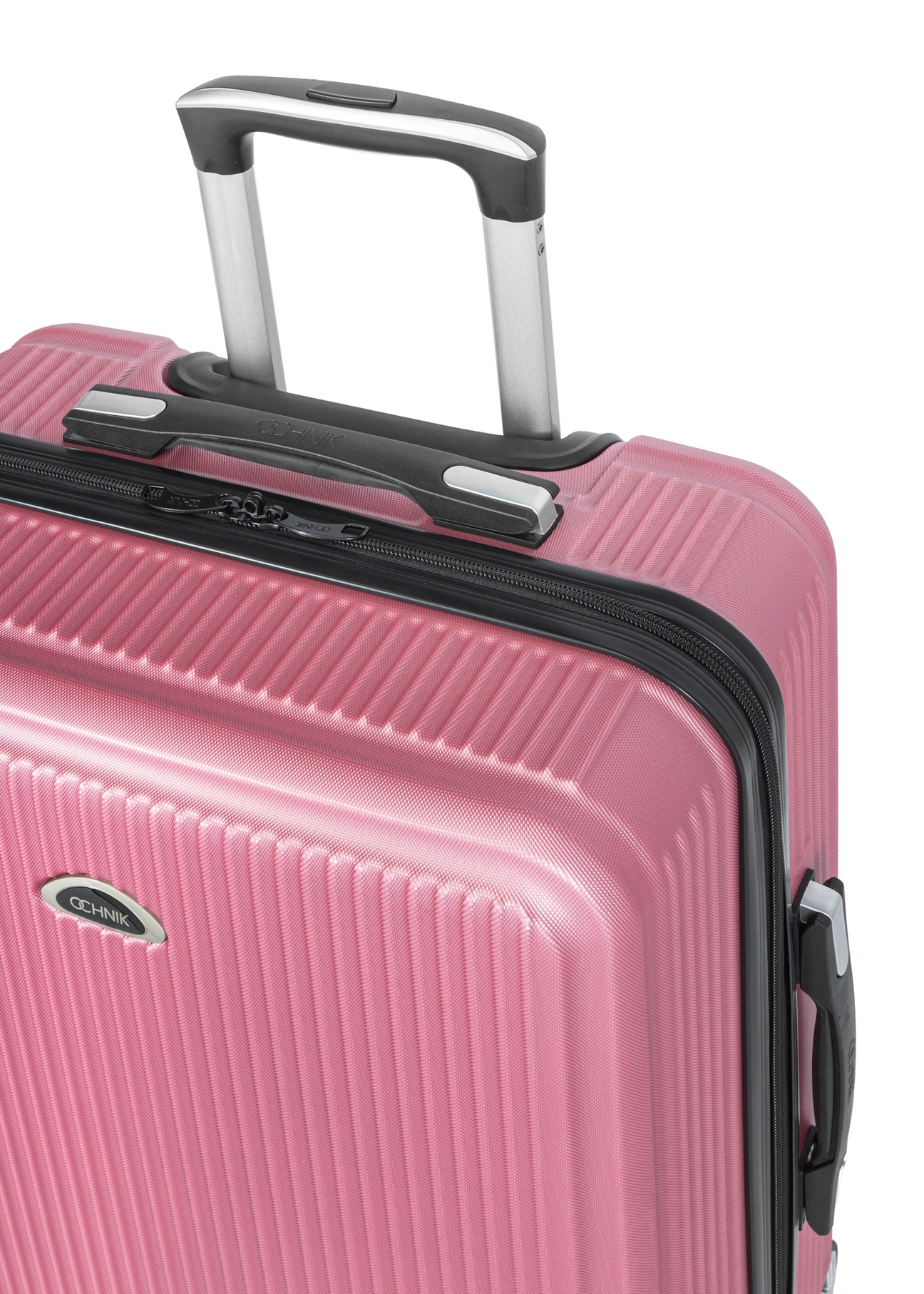 Komplet walizek twardych na kółkach 19"/24"/29" WALAB-0053-5C(W26), widok rączki produktu na białym tle.