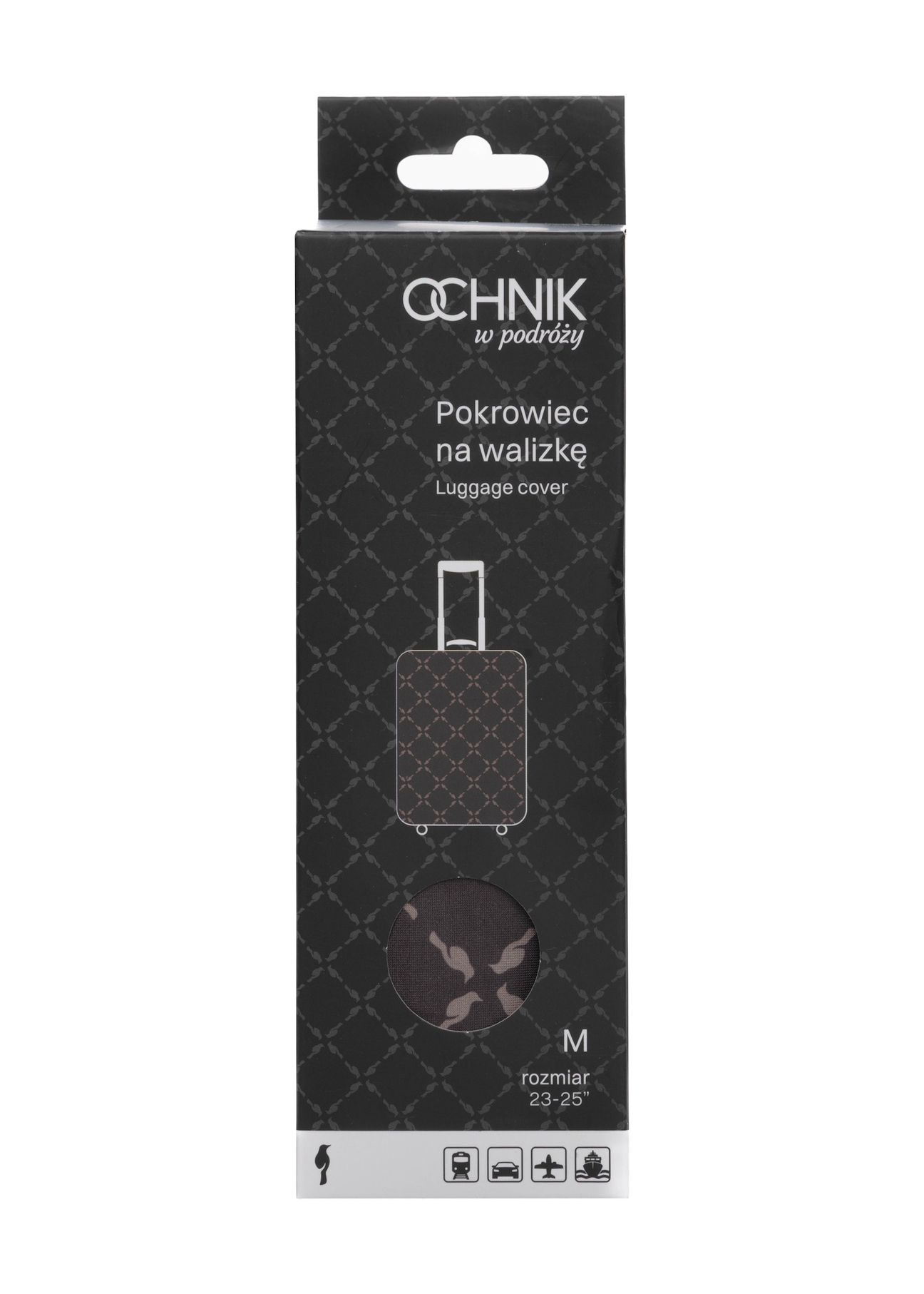 Brązowy pokrowiec na średnią walizkę  AW-013-0006-1P-M(W26)