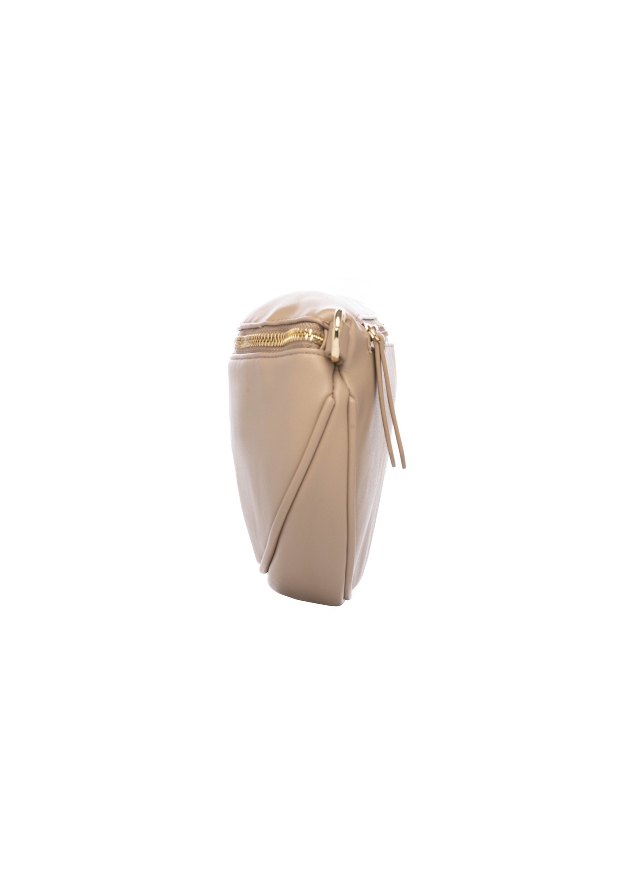 Beżowa nerka damska TOREC-1191-1B(W26), widok produktu z boku na białym tle.