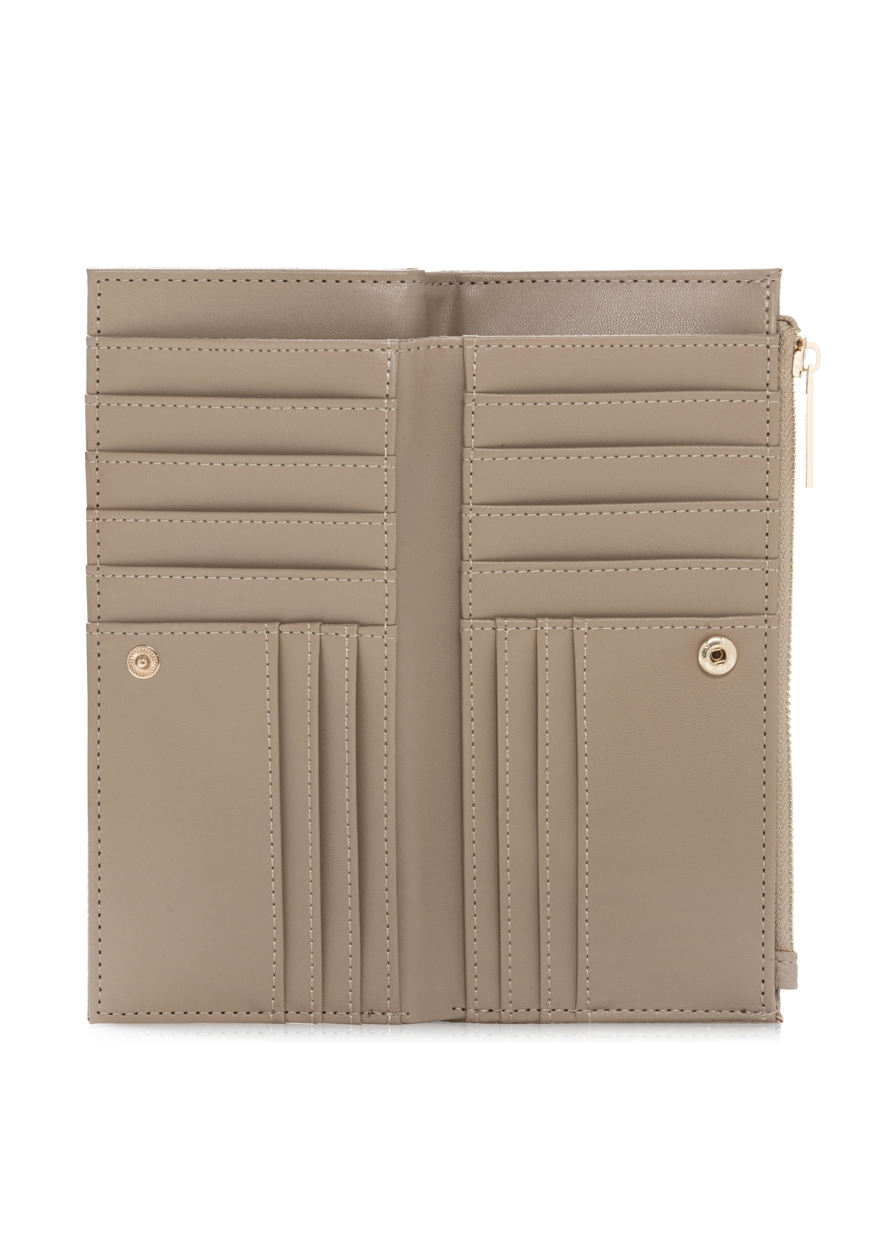 Beżowy portfel damski POREC-0429-1B(W26), widok produktu od środka na białym tle.