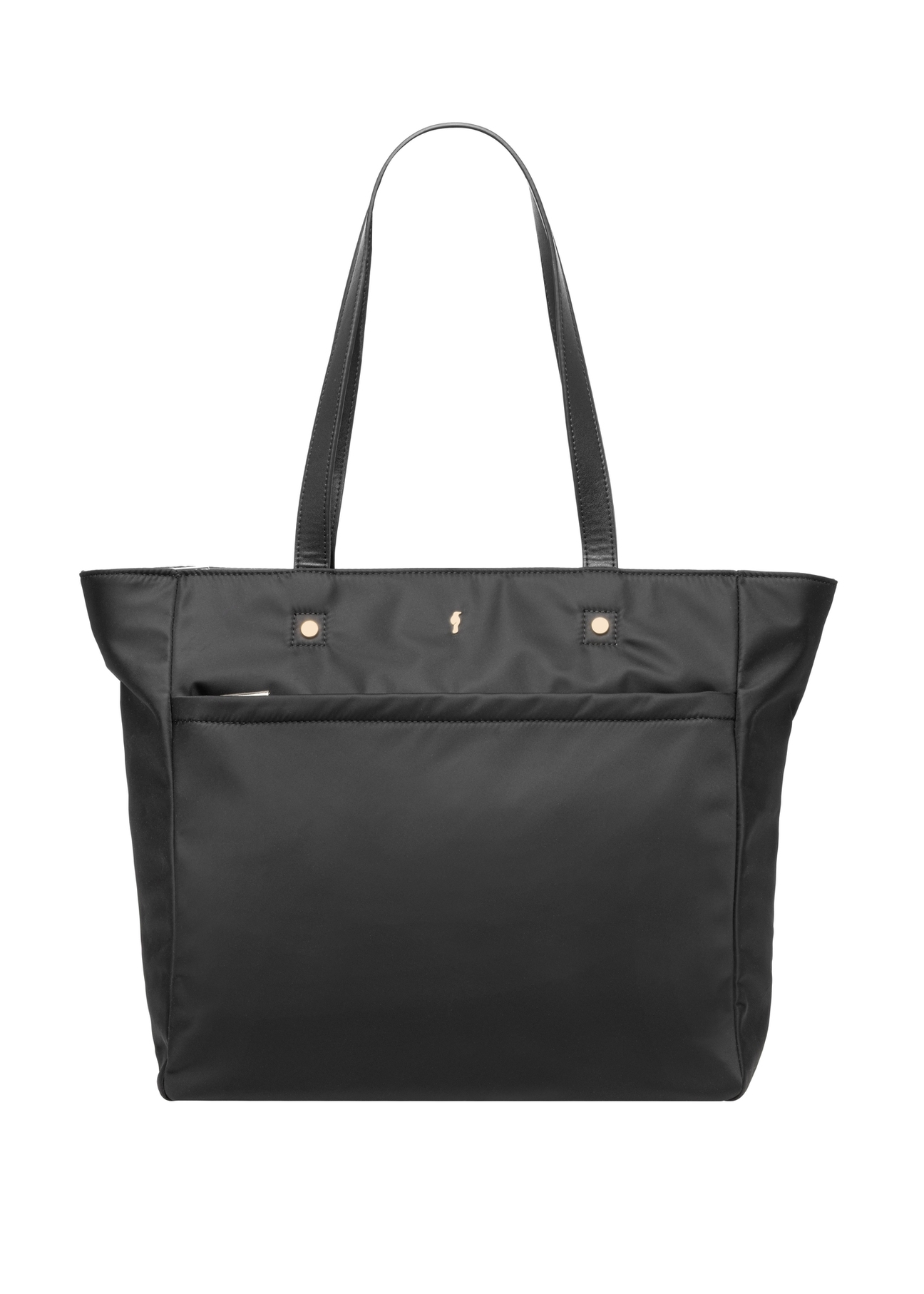 Duża czarna torba typu shopper TOREN-0353-99(Z26), widok produktu z przodu na białym tle.
