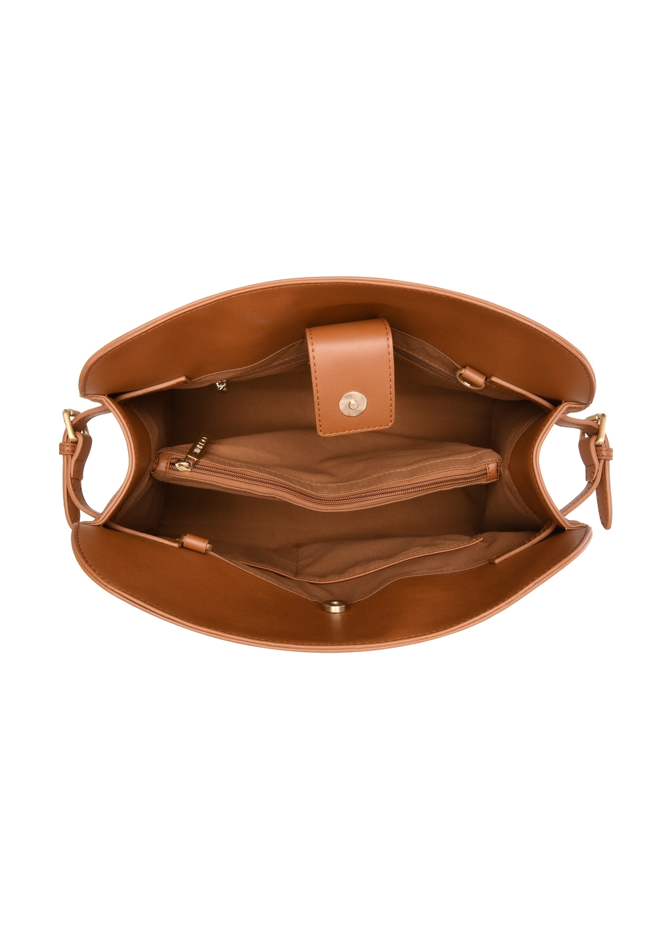 Beżowa duża torebka damska TOREC-1202-0P(W26), widok produktu w środku na białym tle.