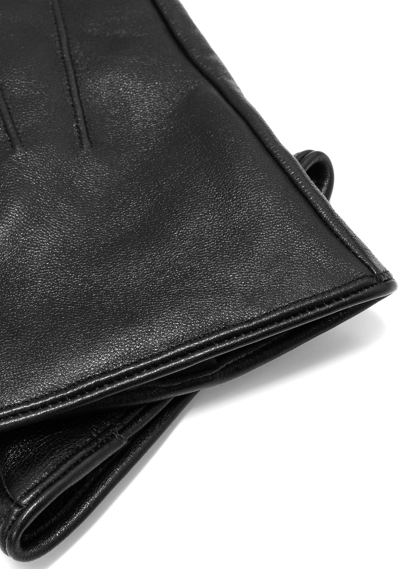 Czarne skórzane męskie rękawiczki REKMS-0085-99(Z25)