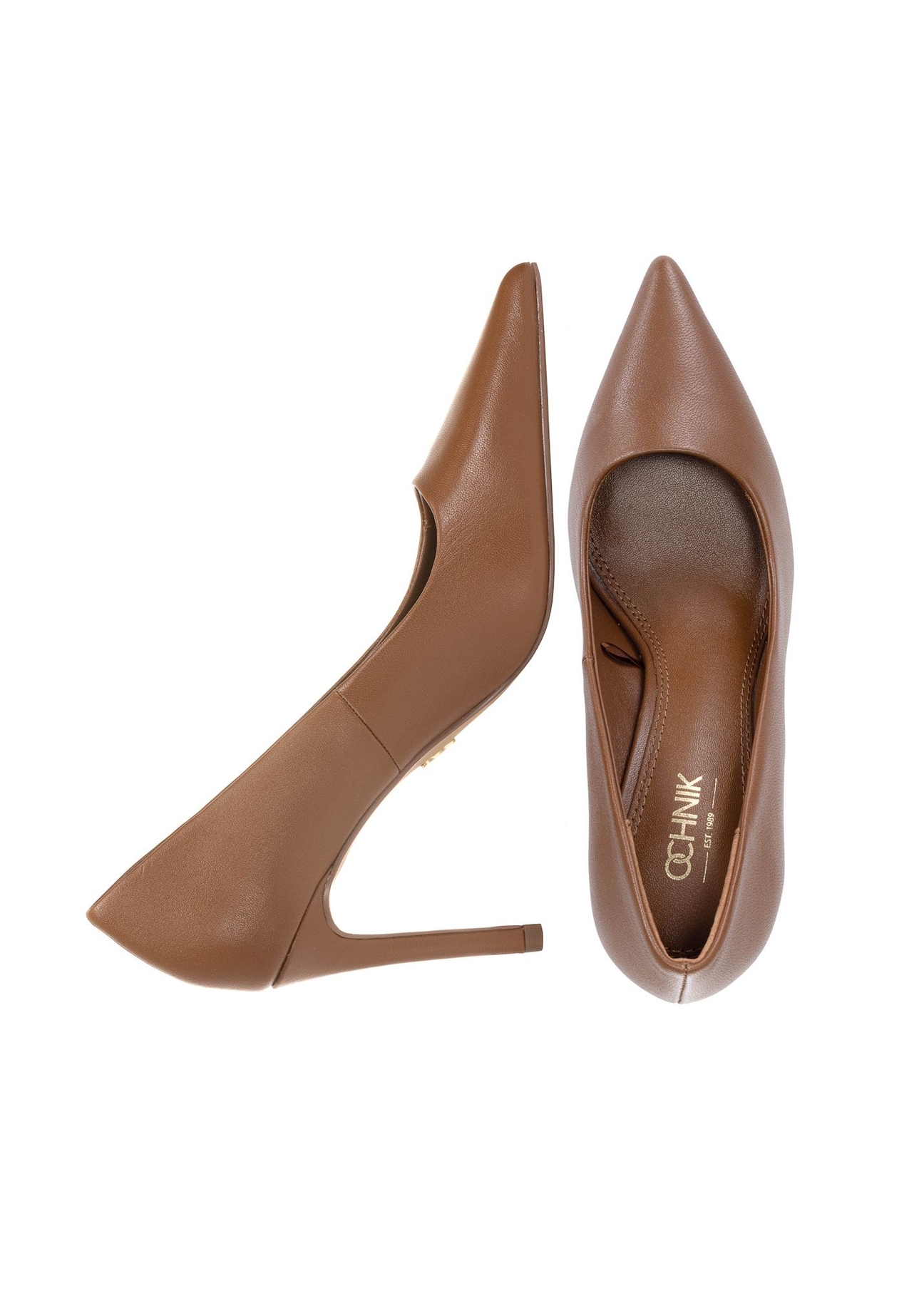 Brązowe skórzane szpilki damskie BUTYD-1131-88(W25)-06