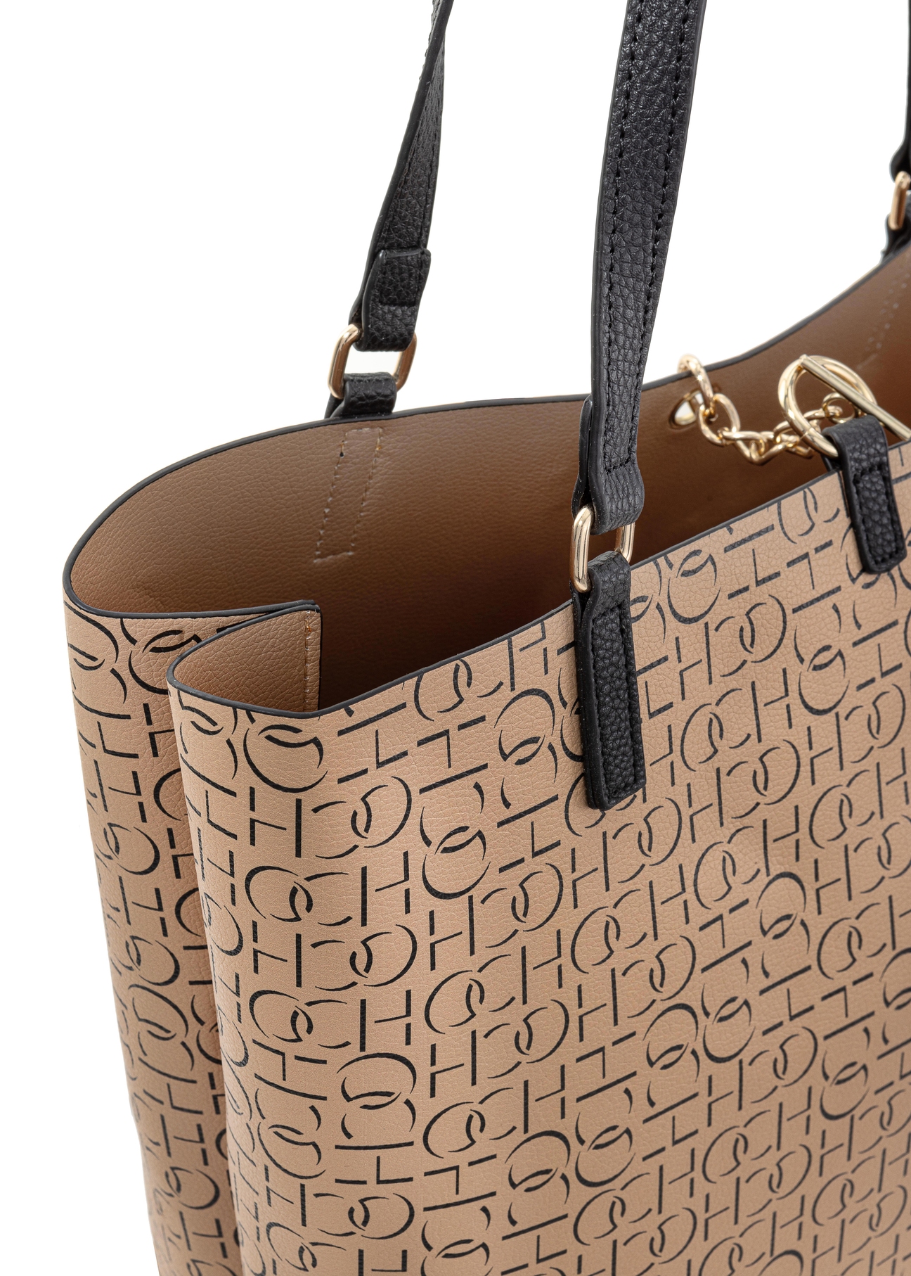 Torebka damska shopper z monogramem TOREC-0765-81(W23)-07