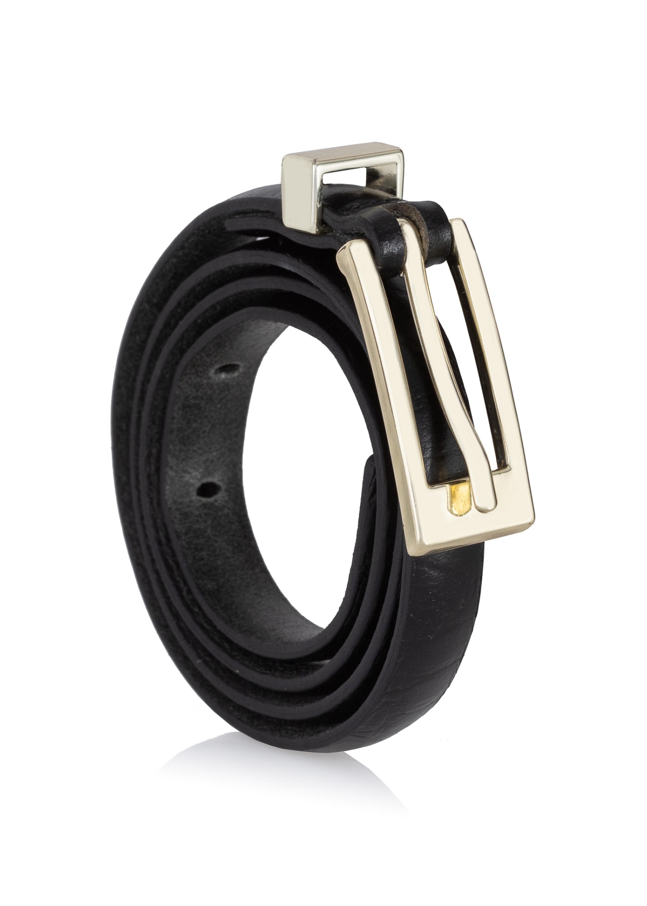 Cienki skórzany pasek damski croco PASDS-0150C-97(Z23)-02