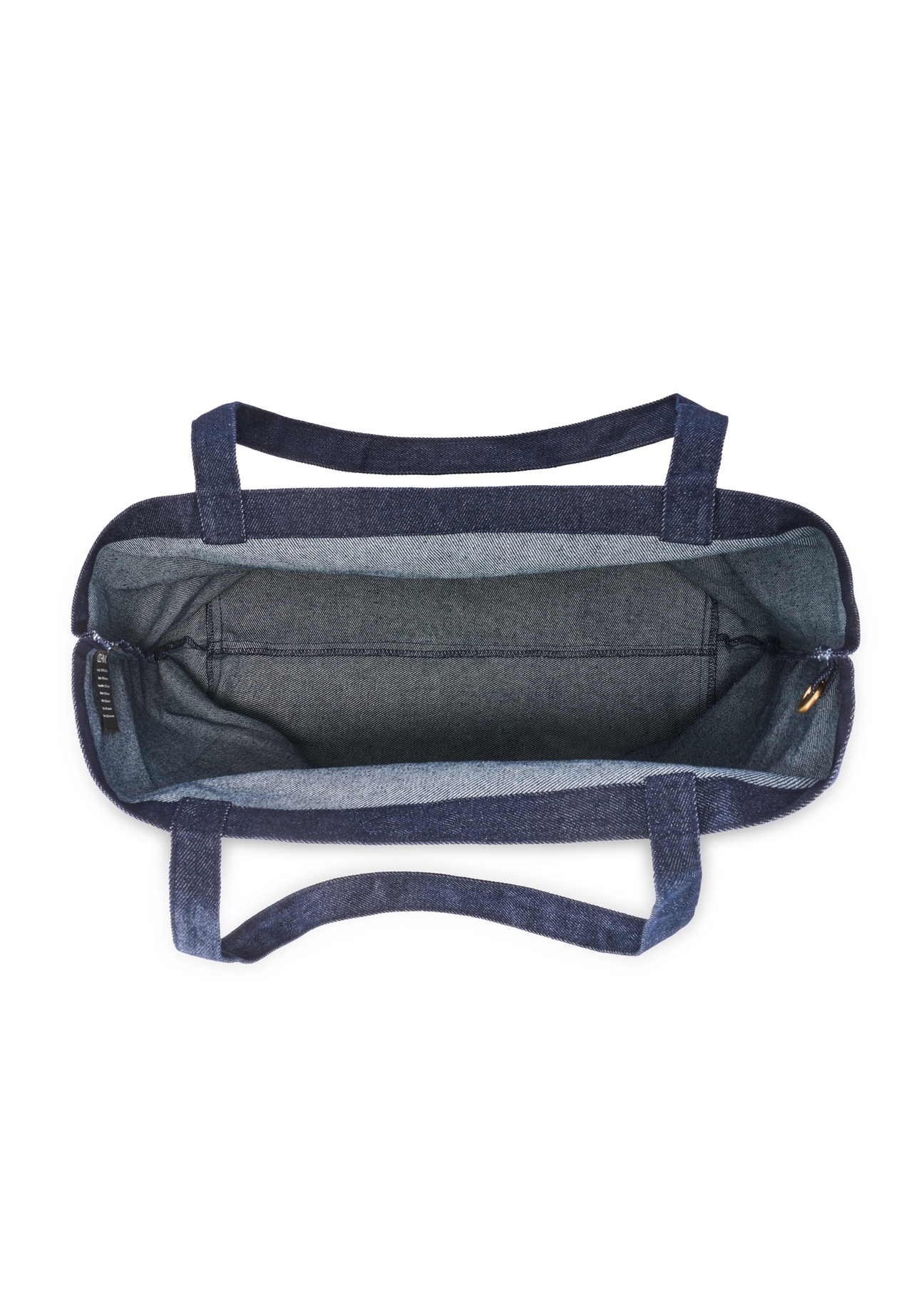 Denimowa torebka shopper TOREN-0334-7H(W26), widok produktu w środku na białym tle.