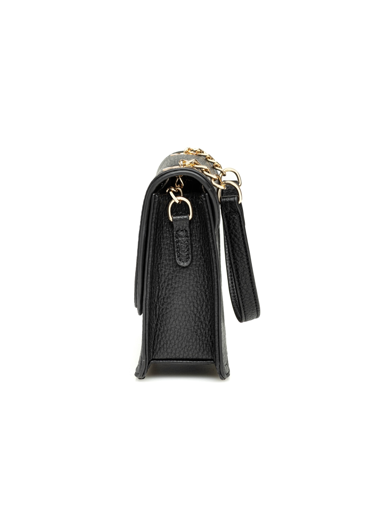 Niewielka elegancka torebka damska TOREC-1015-99(W26), widok produktu od boku na białym tle.