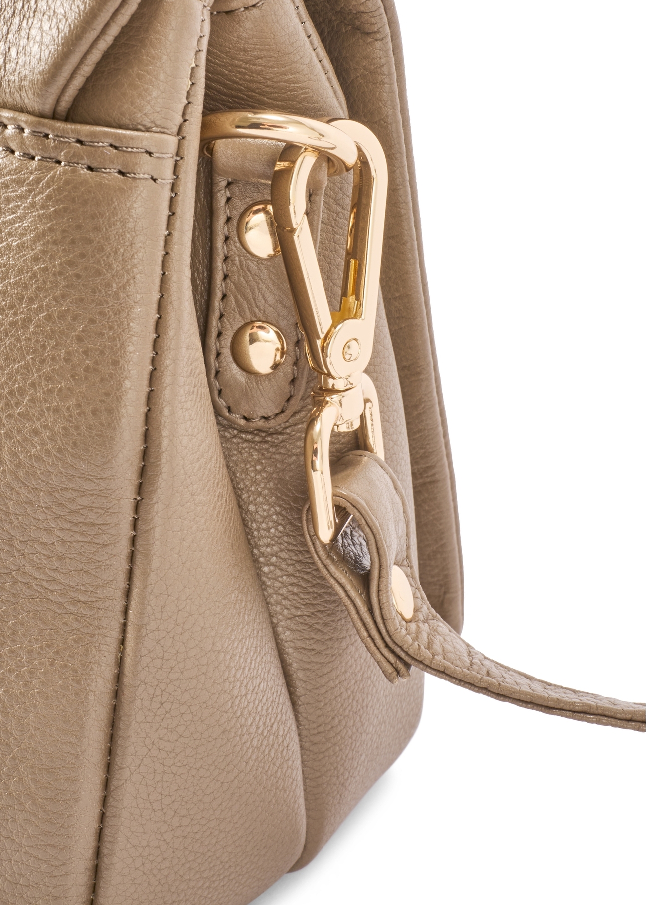 Ciemnobeżowa skórzana torebka damska TORES-0911F-1K(W26)