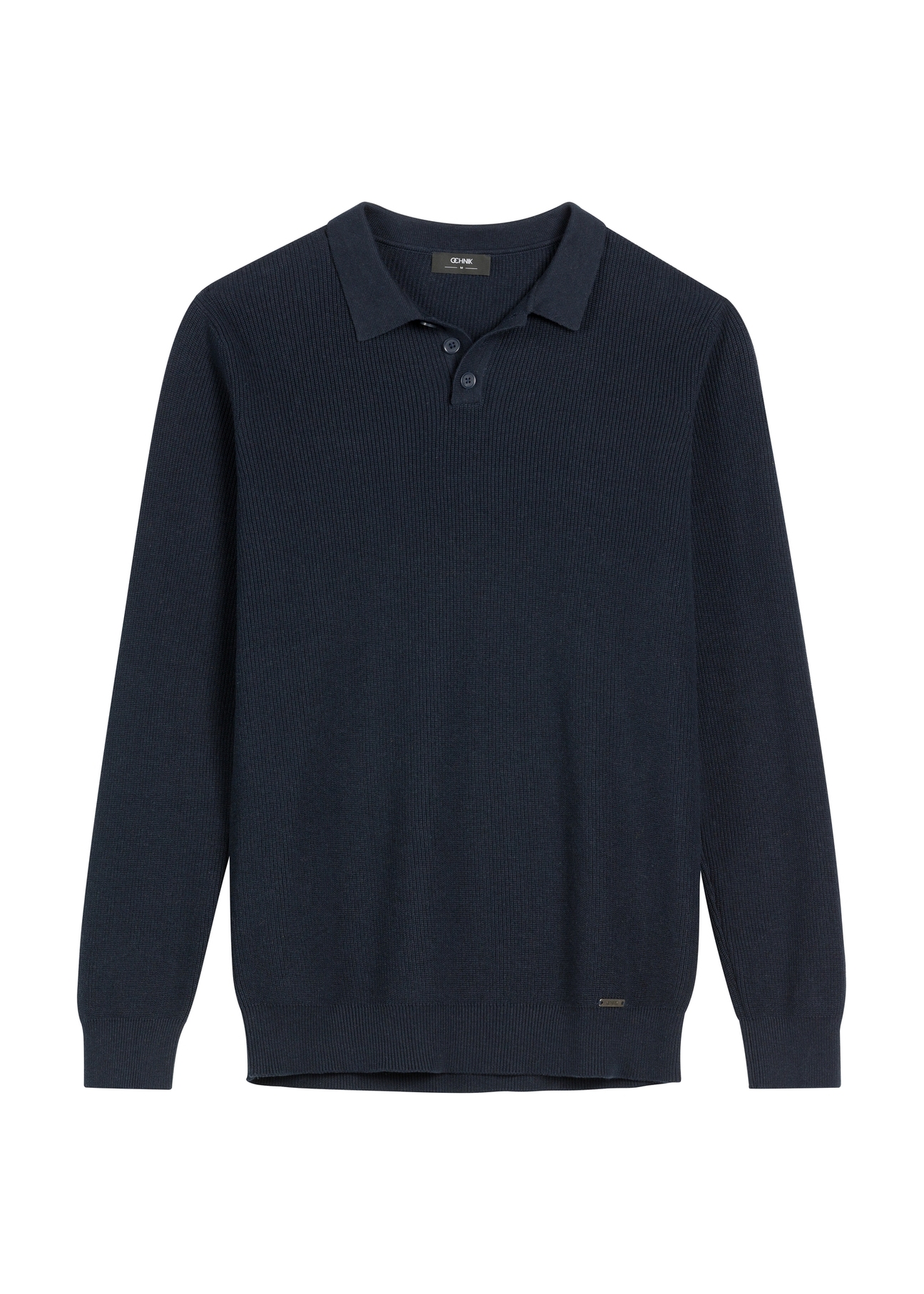 Granatowy bawełniany sweter męski SWEMT-0188-7E(W26) - widok produktu z przodu, na białym tle. 