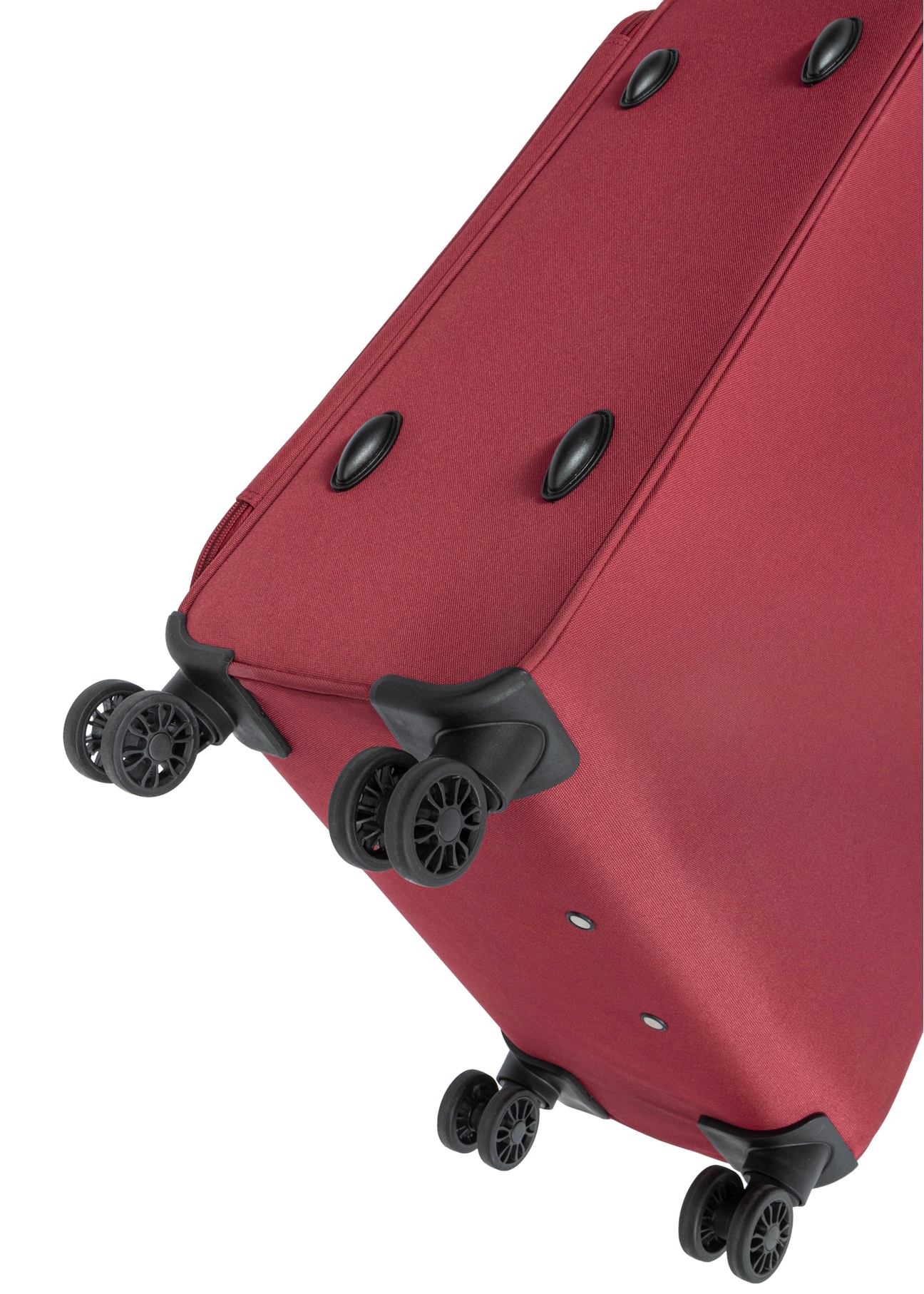 Komplet walizek na kółkach 19"/24"/28" WALNY-0045-4B(W26), widok kółek produktu na białym tle.