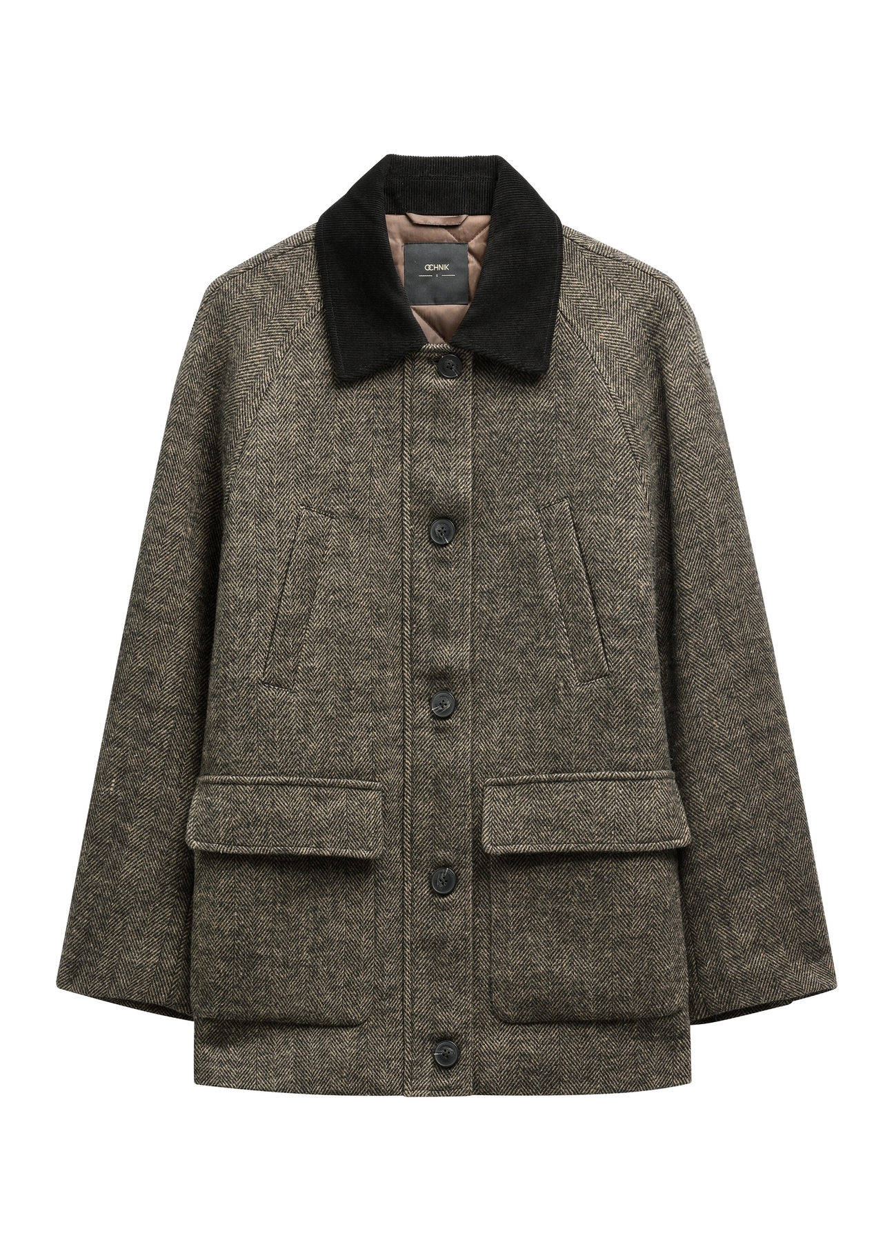 Płaszcz damski w jodełkę PLADT-0083-1L(Z26)