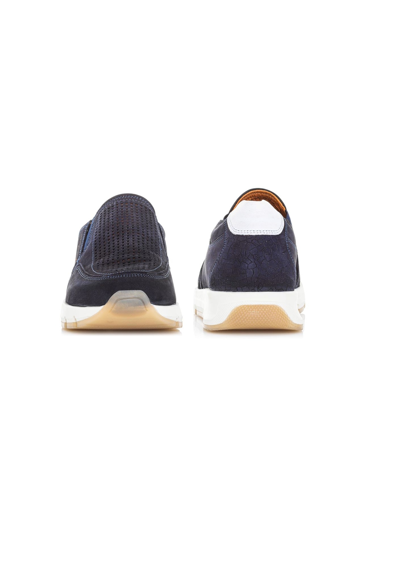 Granatowe skórzane sneakersy męskie BUTYM-0433-69(W23)-03