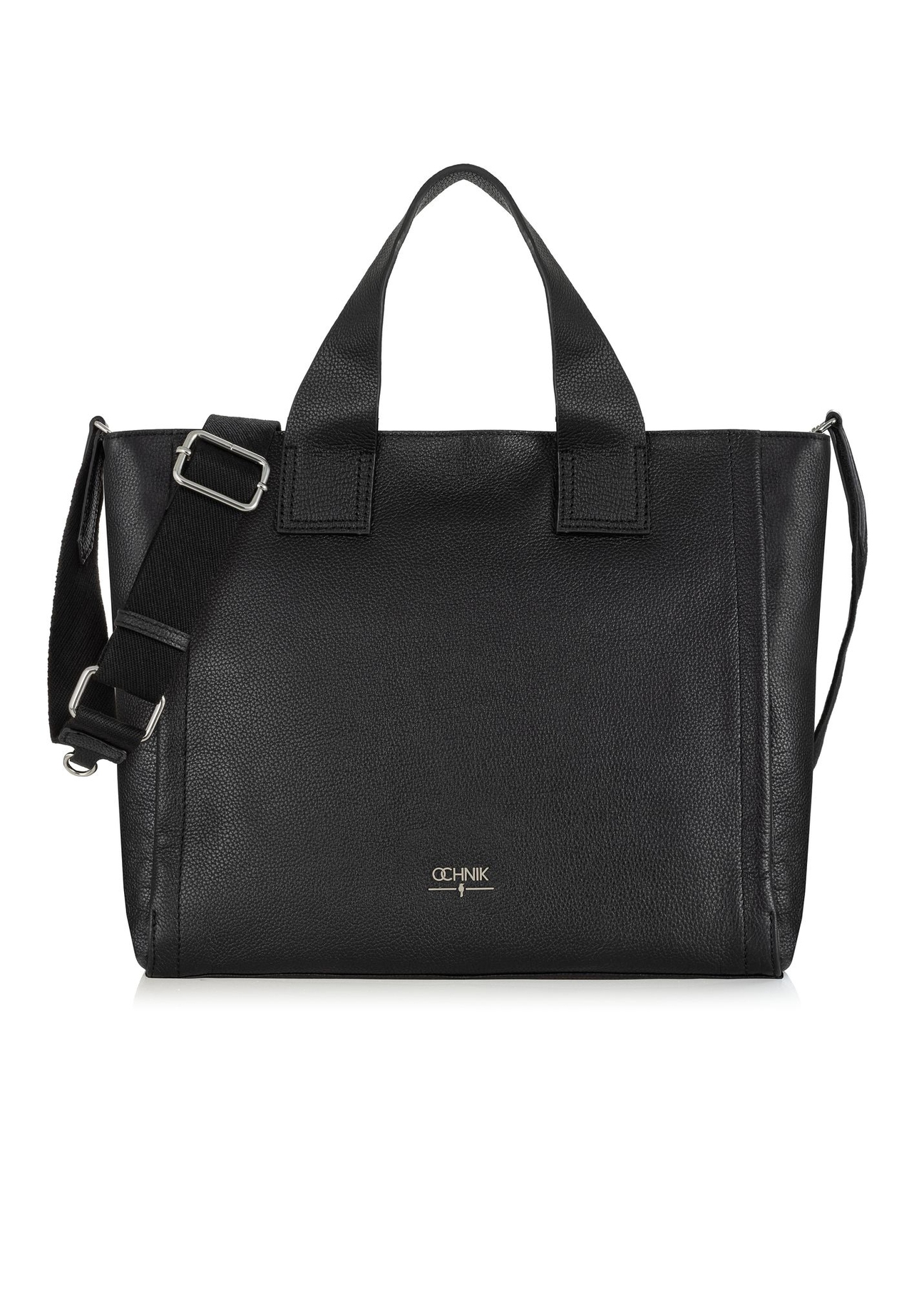 Czarna skórzana torebka shopper TORES-0993-99(W24)-01