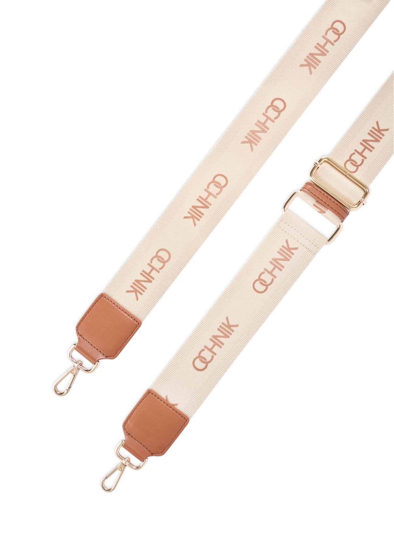 Beżowa damska torebka typu tote bag TOREN-0288A-1E(W26), widok paska produktu na białym tle.