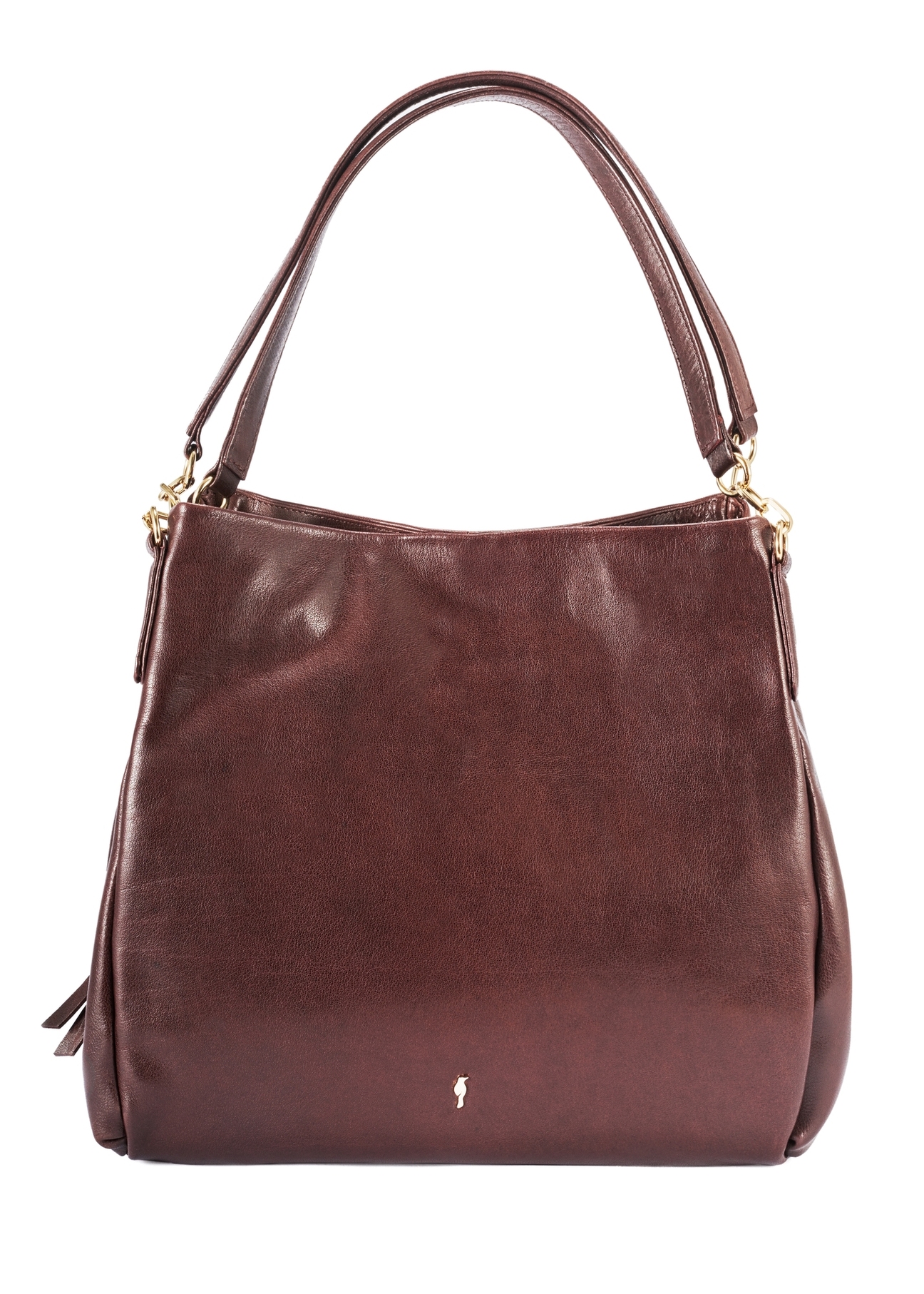 Brązowa skórzana damska torebka shopper TORES-0636-1H(Z26)