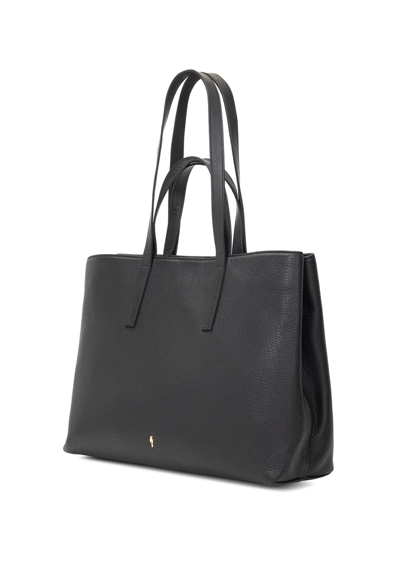 Czarna skórzana torebka shopper TORES-1281-99(W26)