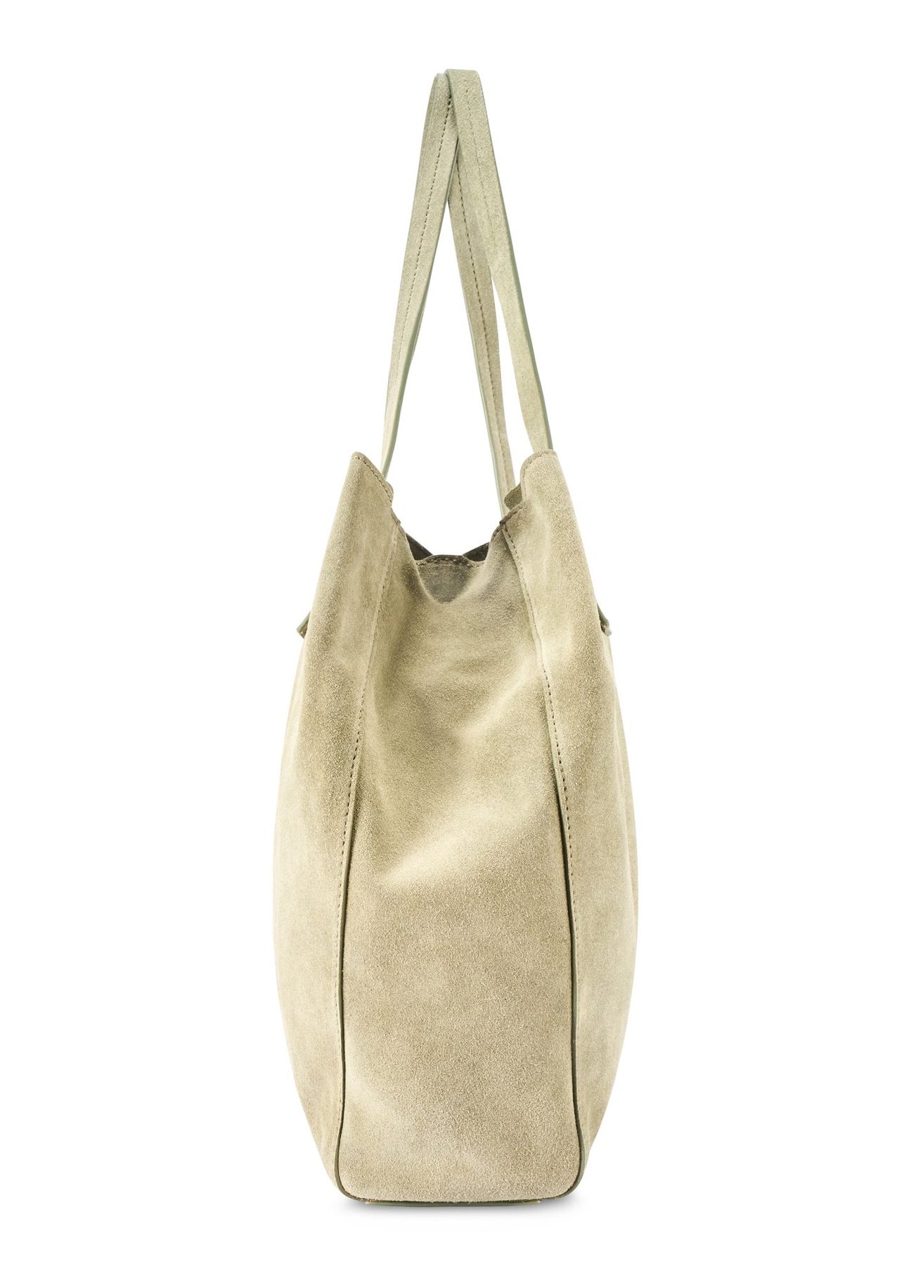 Skórzana szałwiowa torebka damska TORES-1252-8F(W26) - widok produktu z boku, na białym tle.