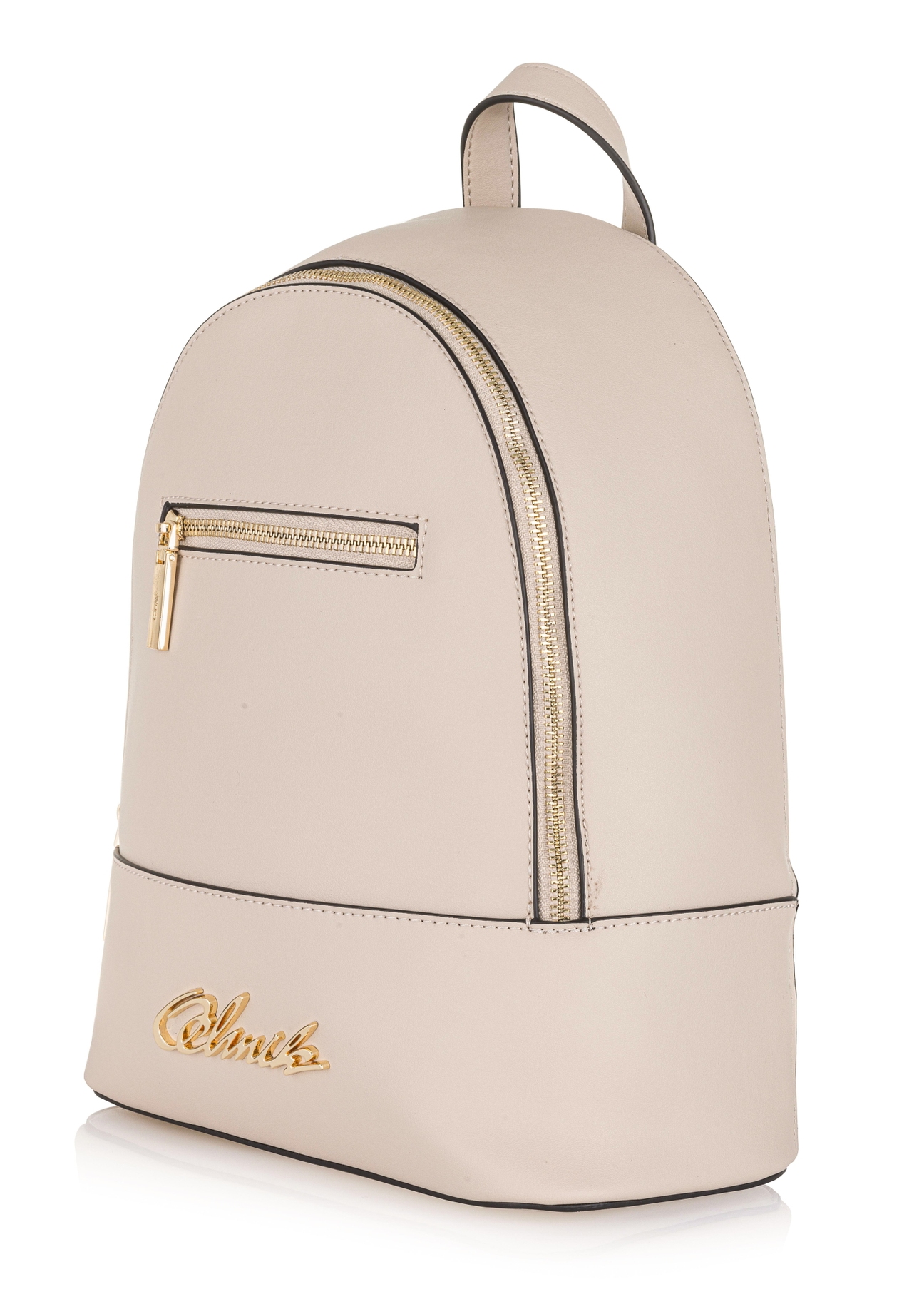 Kremowy plecak damski z logo TOREC-0769-12(W23)-05