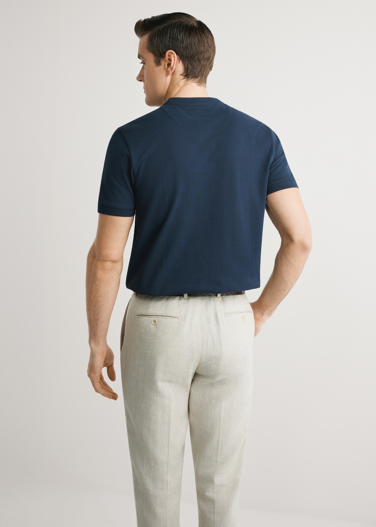 Granatowa koszulka polo męska POLMT-0061-7E(W26)