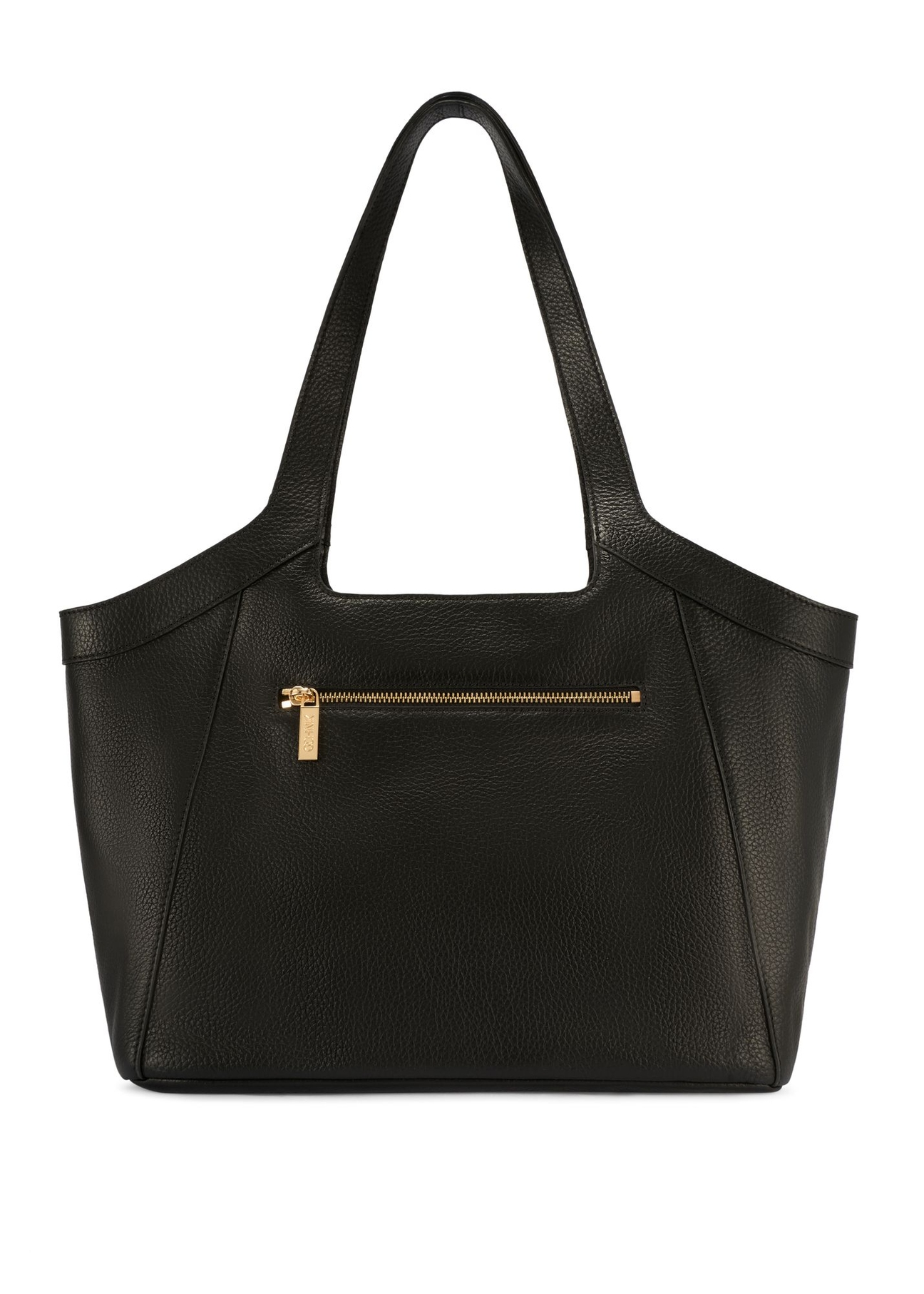 Duża skórzana torebka damska TORES-1205-9I(W26) - widok produktu z tyłu, na białym tle. 