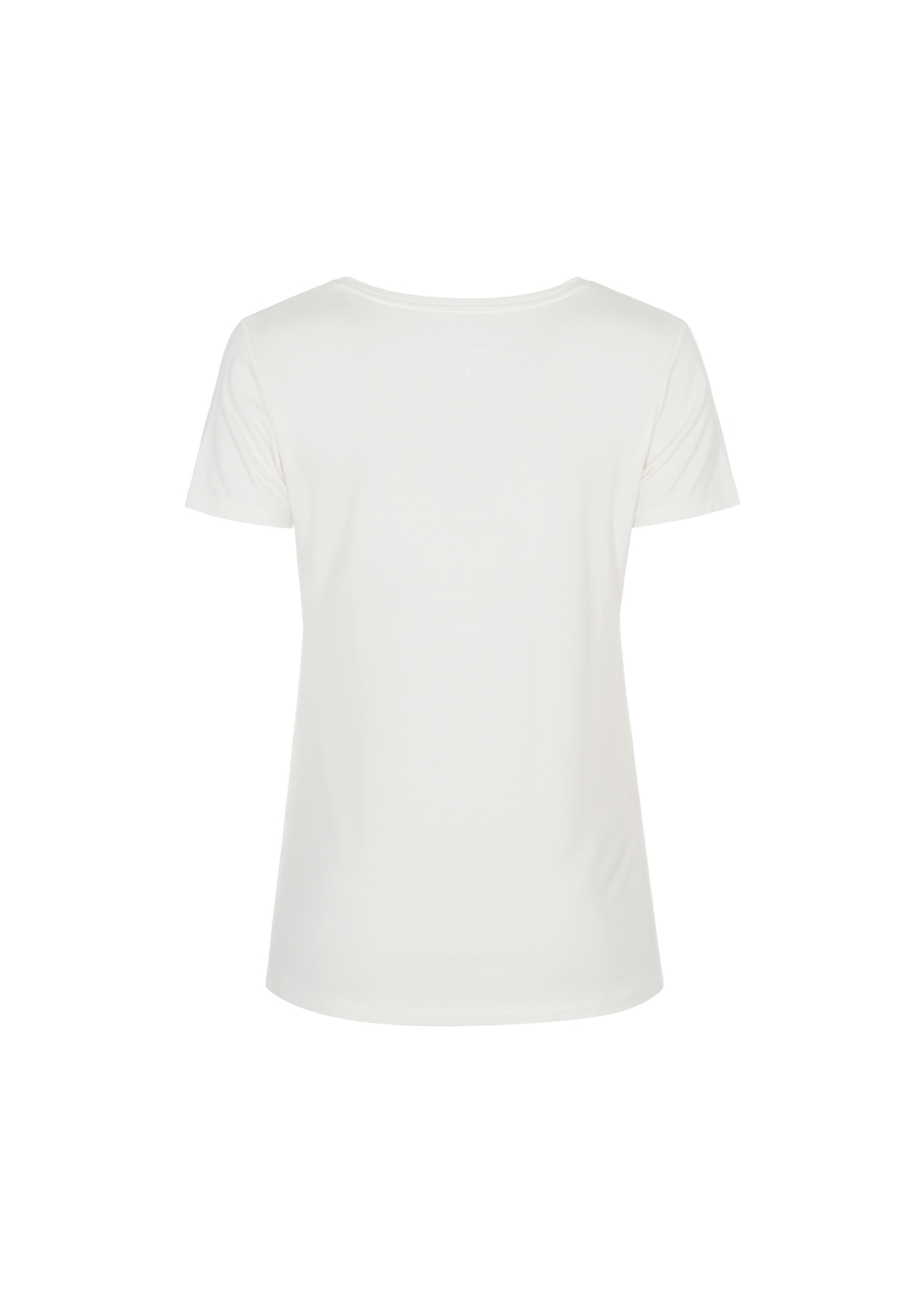 Kremowy T-shirt damski z wilgą TSHDT-0078-16(Z21)-03