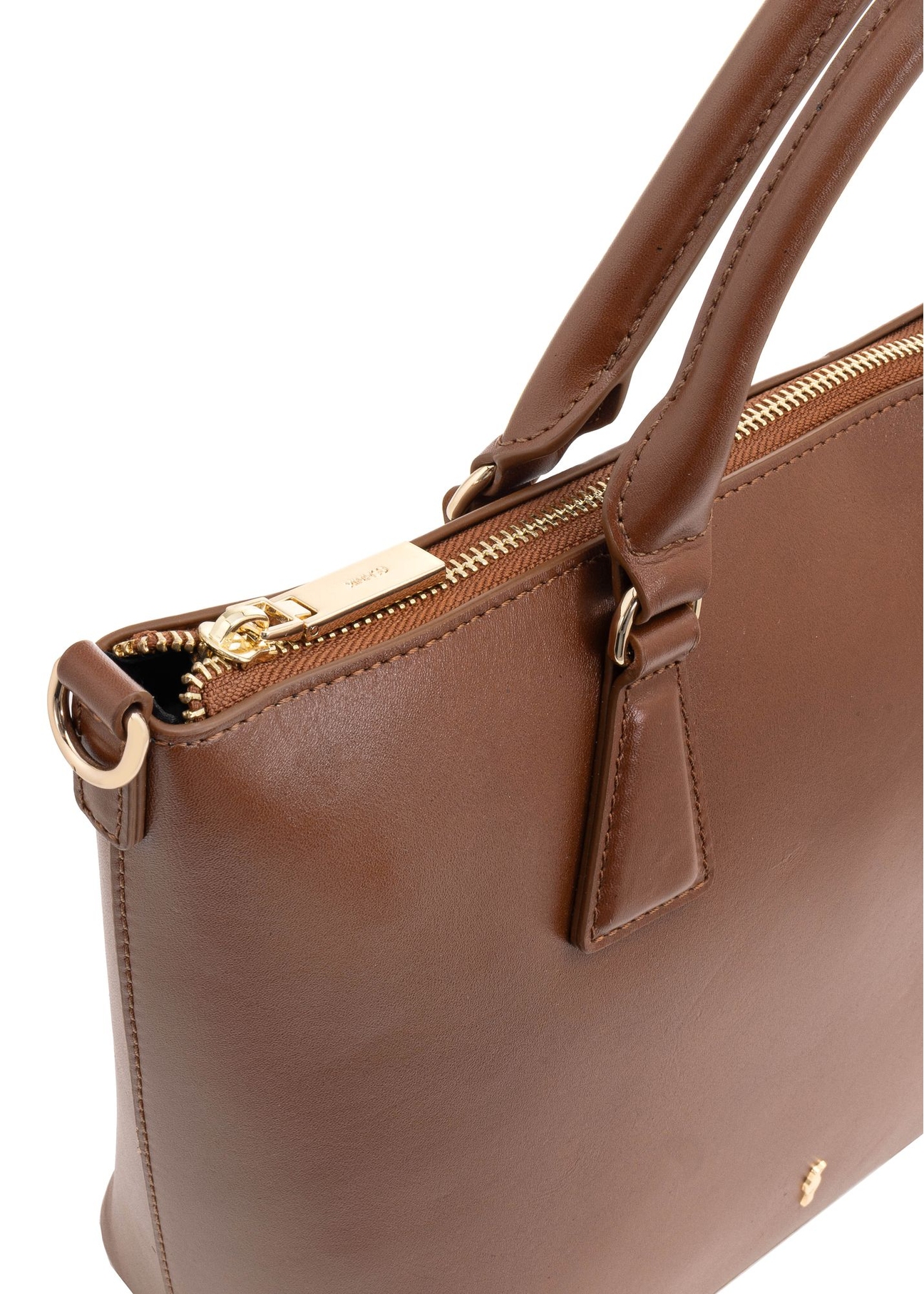Brązowa skórzana torebka shopper TORES-1104-89(W25)-06