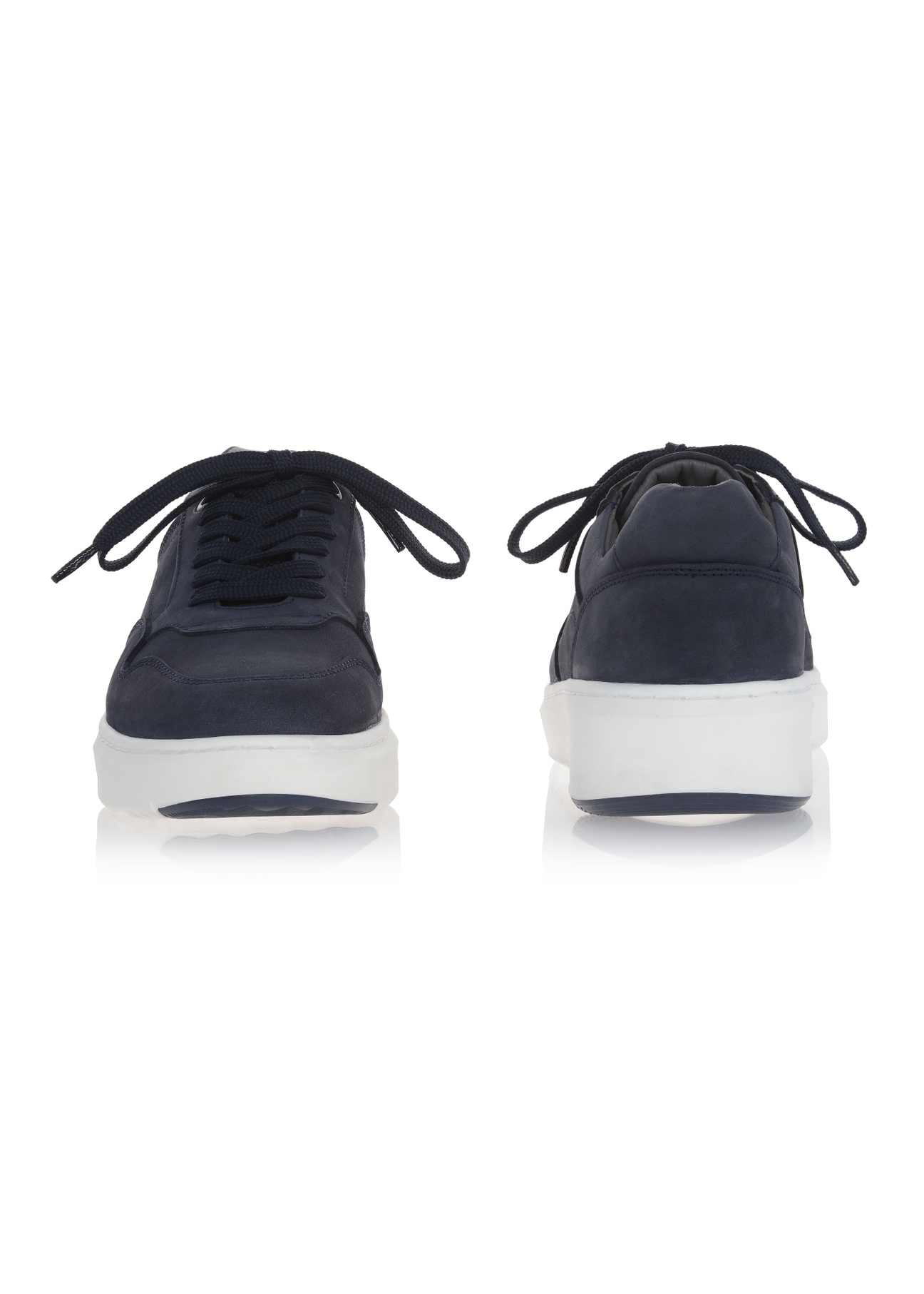 Granatowe skórzane sneakersy męskie BUTYM-0437-69(W23)-03