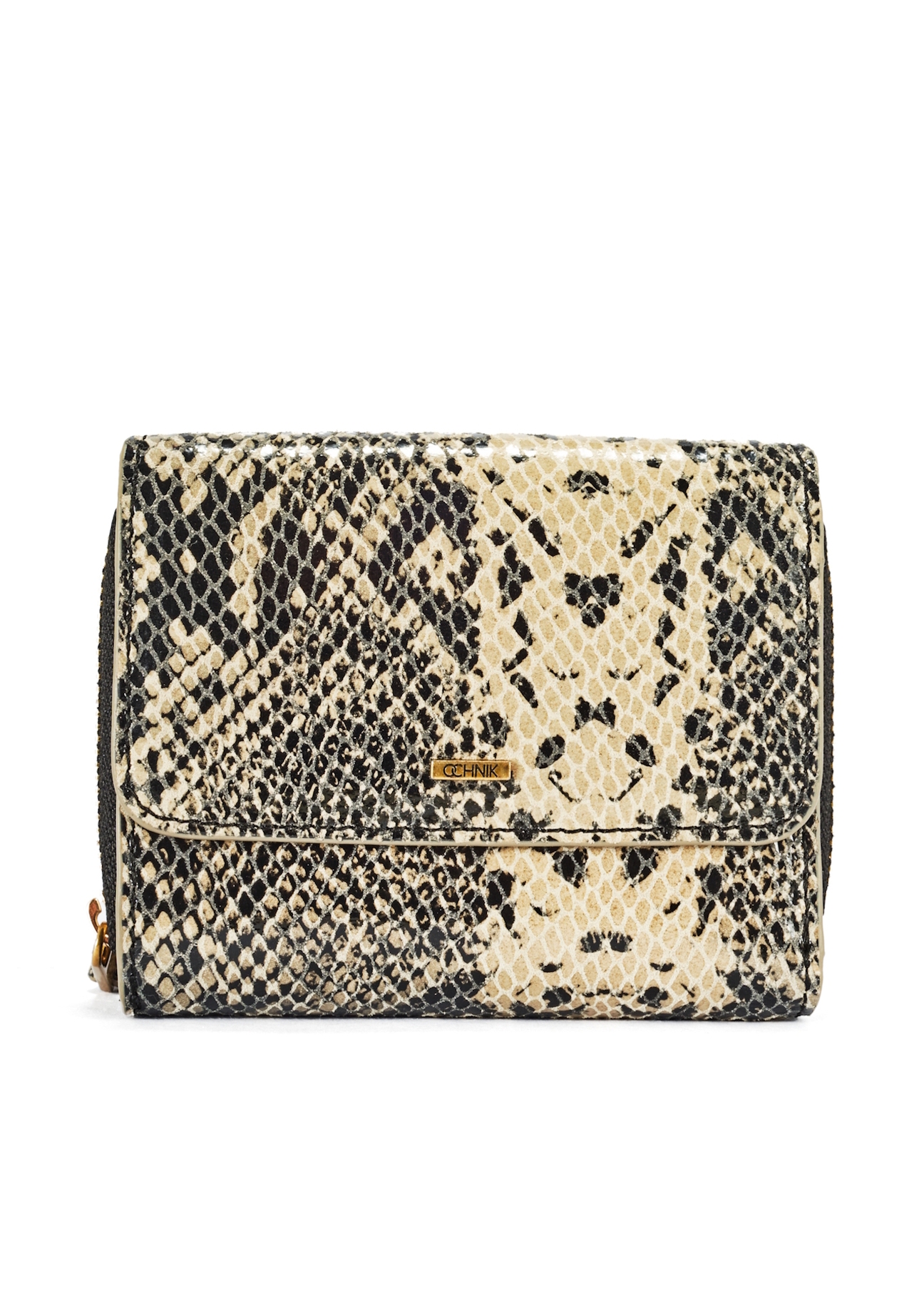 Mały skórzany portfel animal print PORES-0949-81(W25)