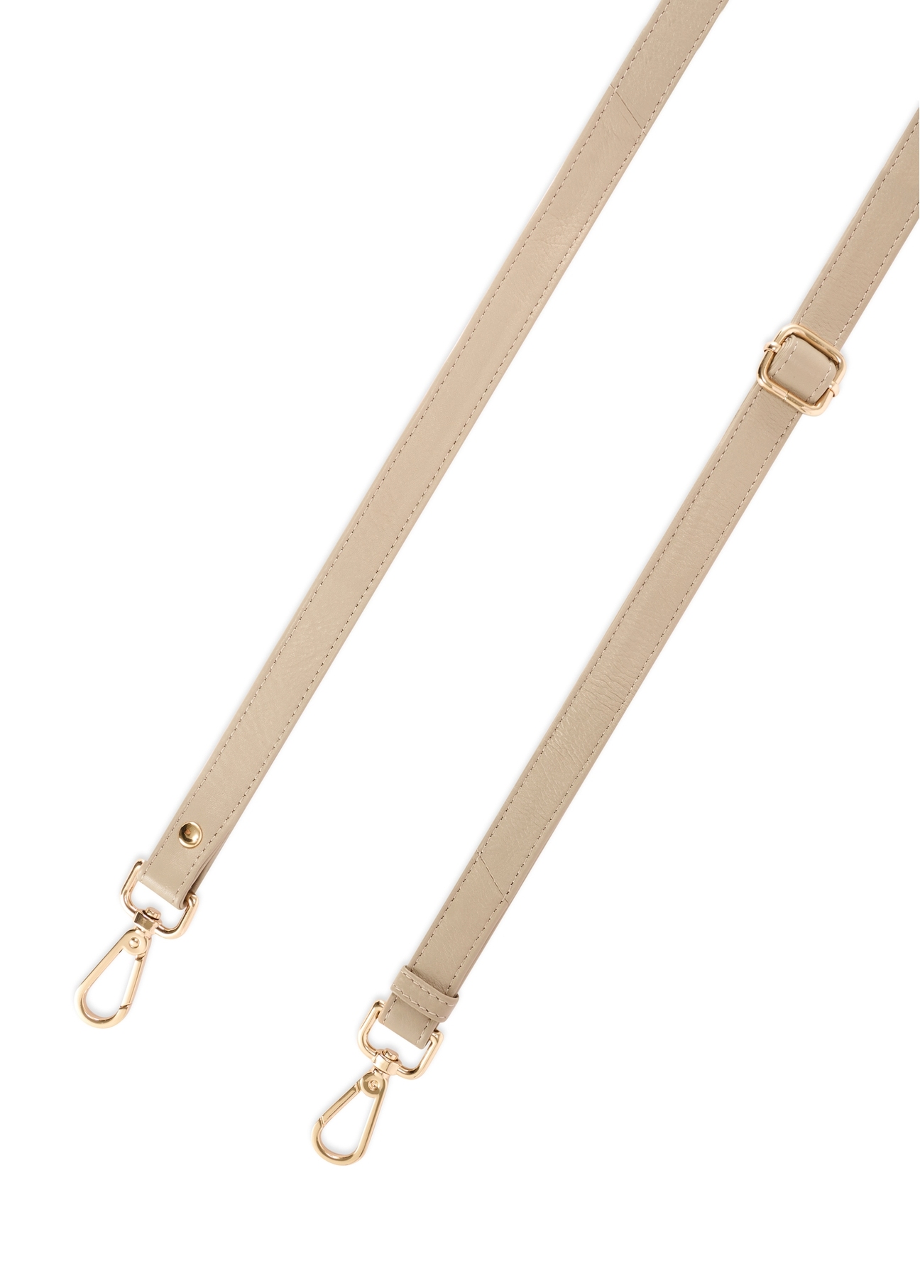 Beżowa skórzana torebka damska TORES-0911F-1B(W26) - zbliżenie na detal, na białym tle. 