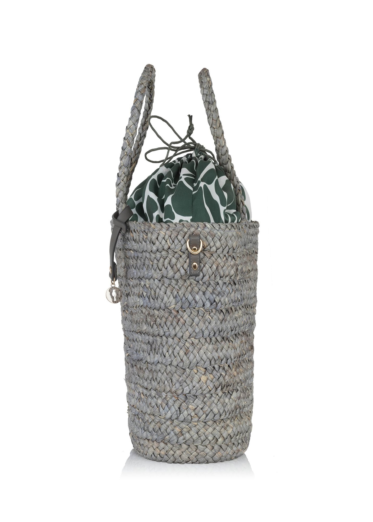 Szary shopper ze słomki naturalnej TOREC-0939-66(W24)-04
