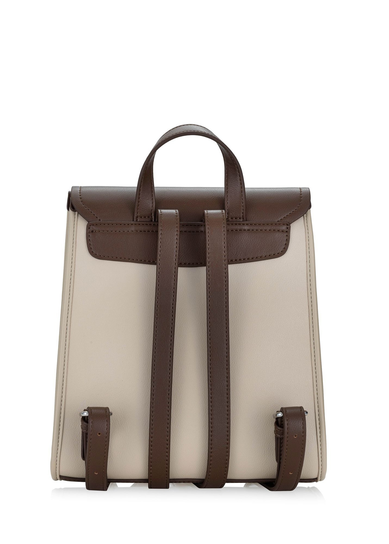 Elegancki średni plecak damski TOREC-0985A-15(Z25) - widok produktu z tyłu na białym tle.