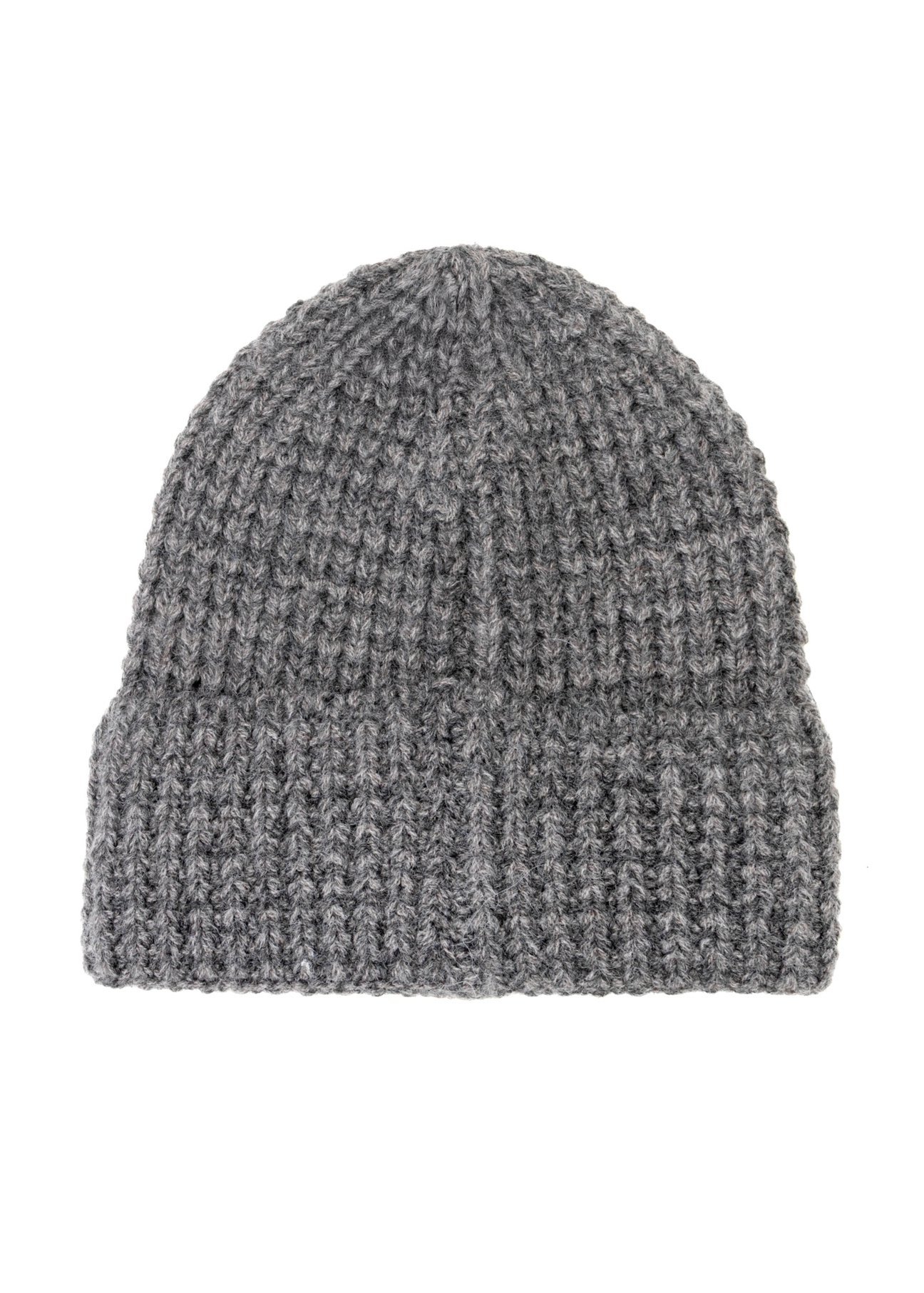 Szara czapka damska z wełną CZADT-0204-95(Z25), widok produktu z tyłu na białym tle.