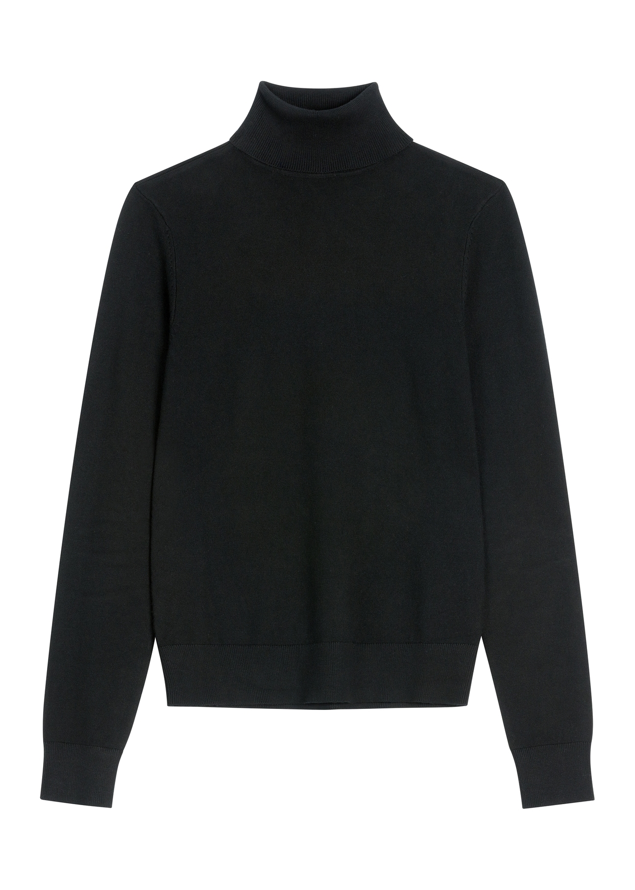 Czarny sweter damski z golfem SWEDT-0272-99(Z26), widok produktu z przodu na białym tle.