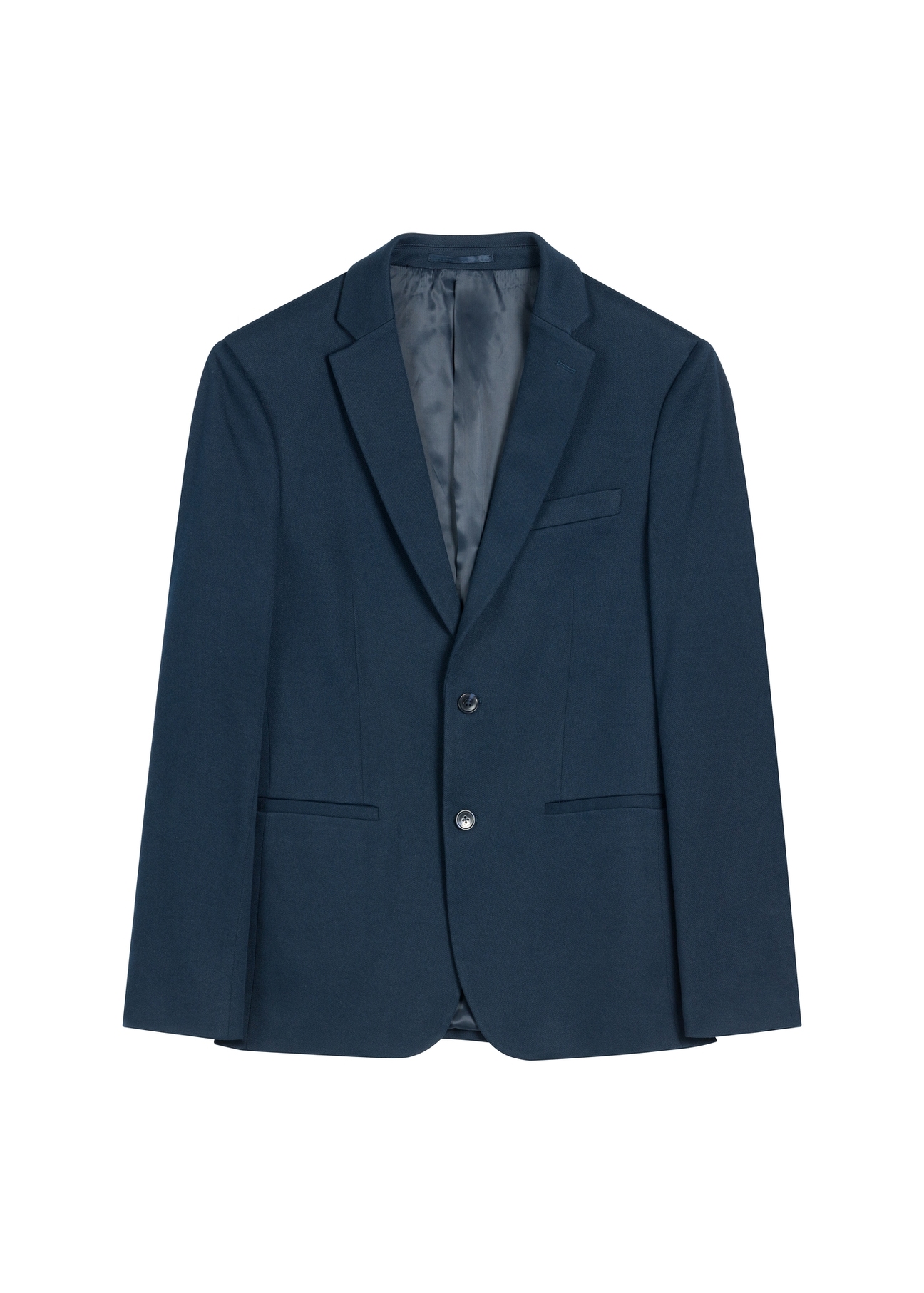 Granatowa marynarka męska MARMT-0022-7E(W26) - widok produktu z przodu, na białym tle. 