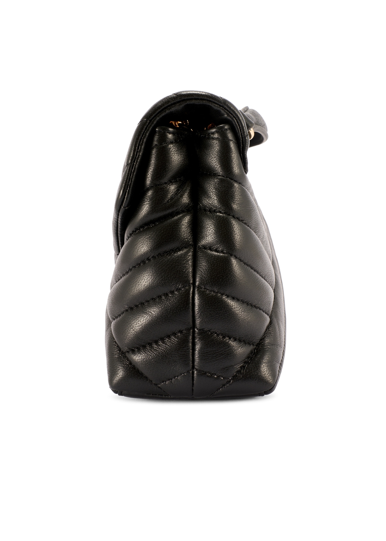 Skórzana torebka damska w kolorze czarnym TORES-1285-99(W26) - widok produktu z boku, na białym tle. 