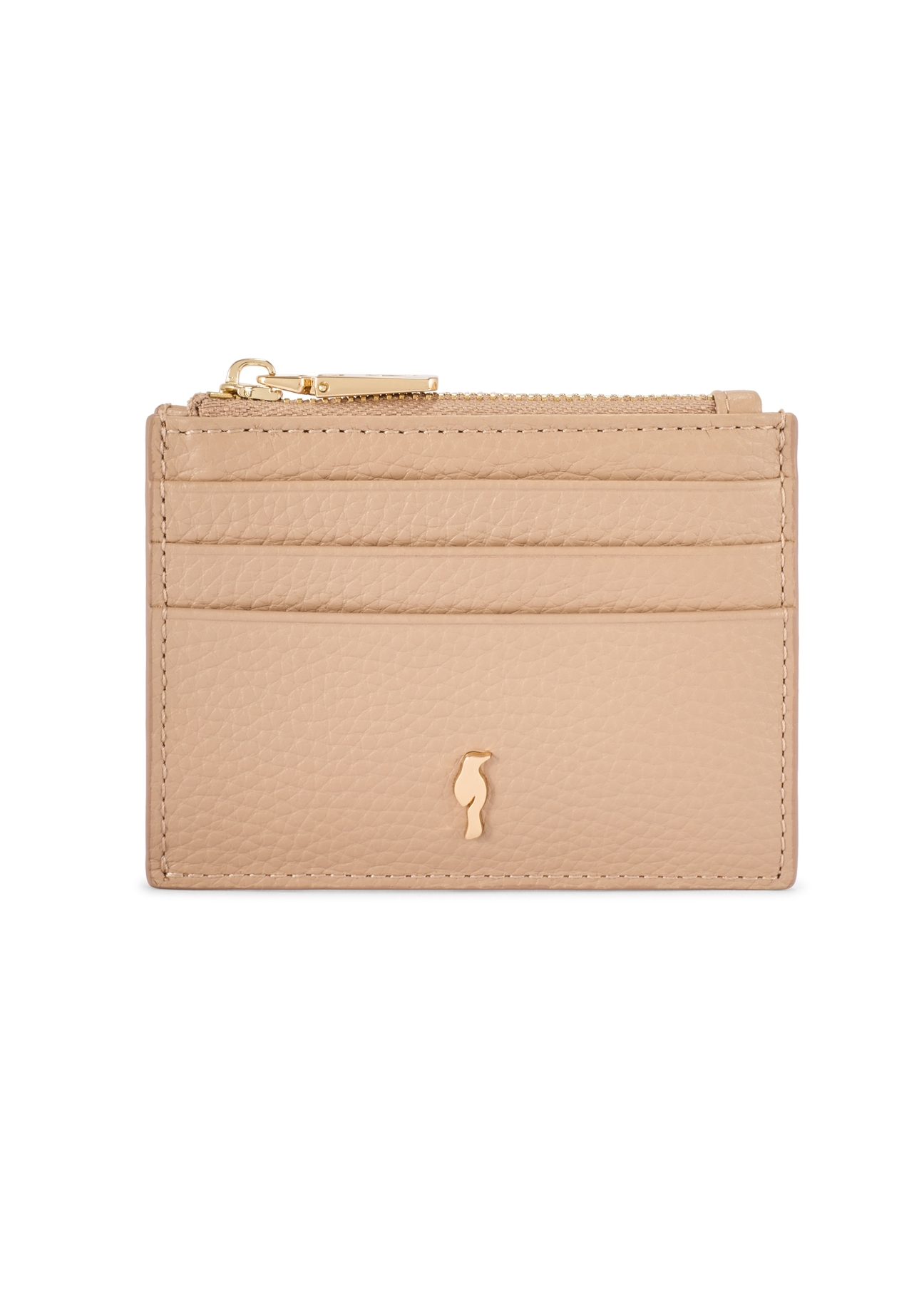 Mały skórzany portfel damski PORES-0806R-1B(W26), widok produktu z przodu na białym tle.