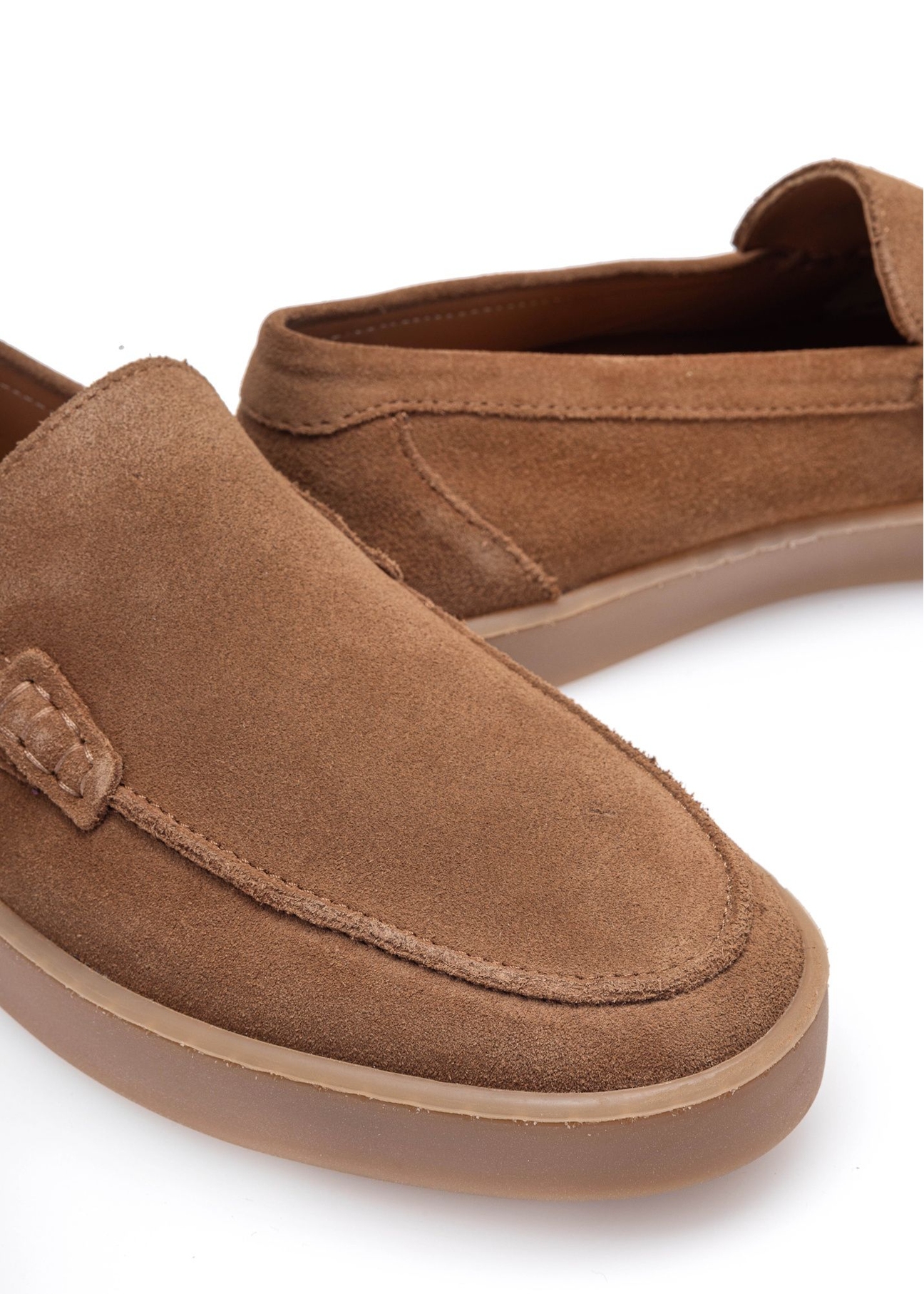 Skórzane mokasyny męskie w kolorze brązowym BUTYM-0499-87(W25)-07