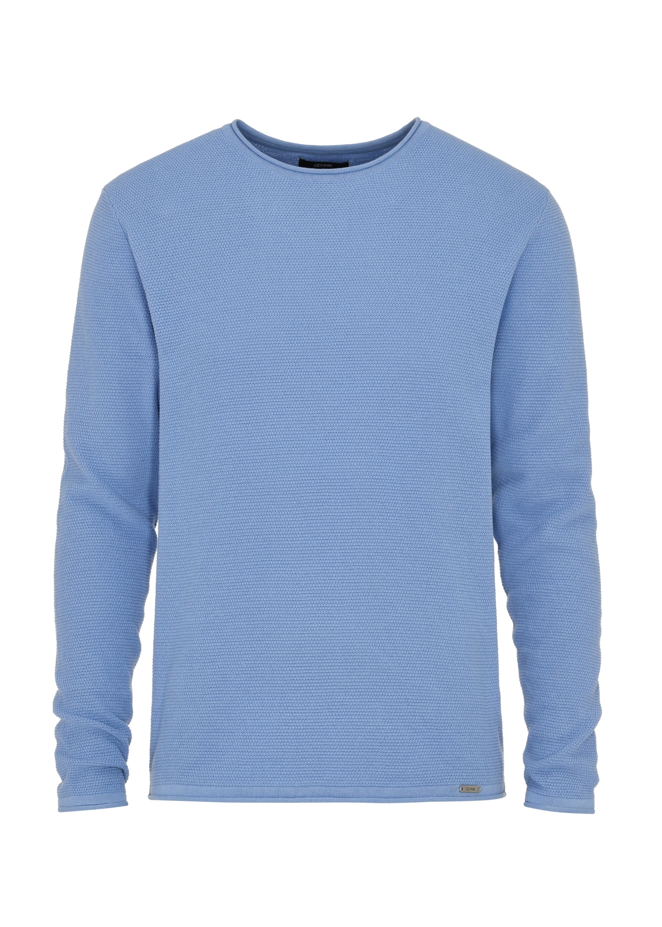 Niebieski sweter męski basic SWEMT-0128-62(W24)-04