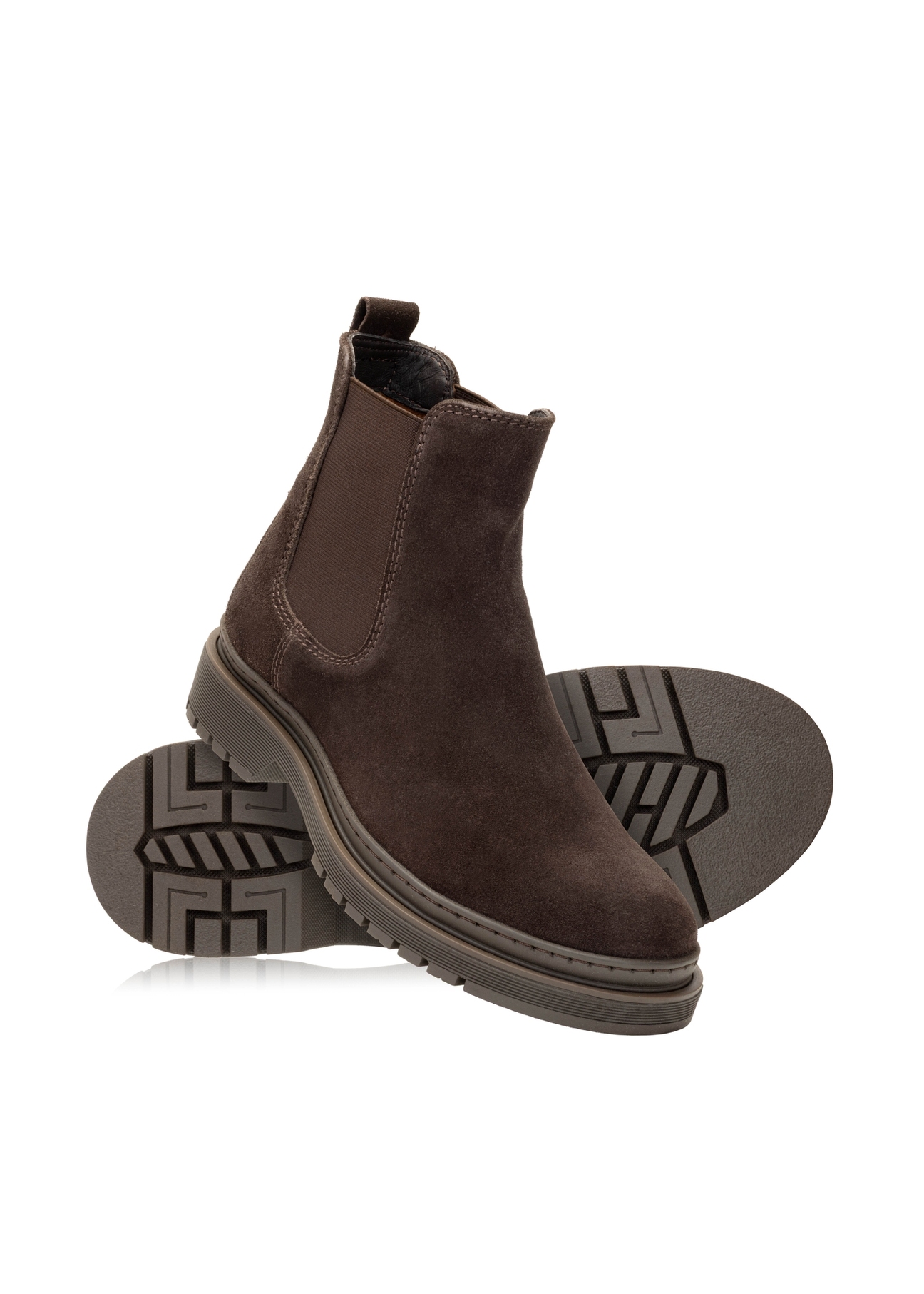 Brązowe zamszowe sztyblety męskie BUTYM-0511-89(Z25)