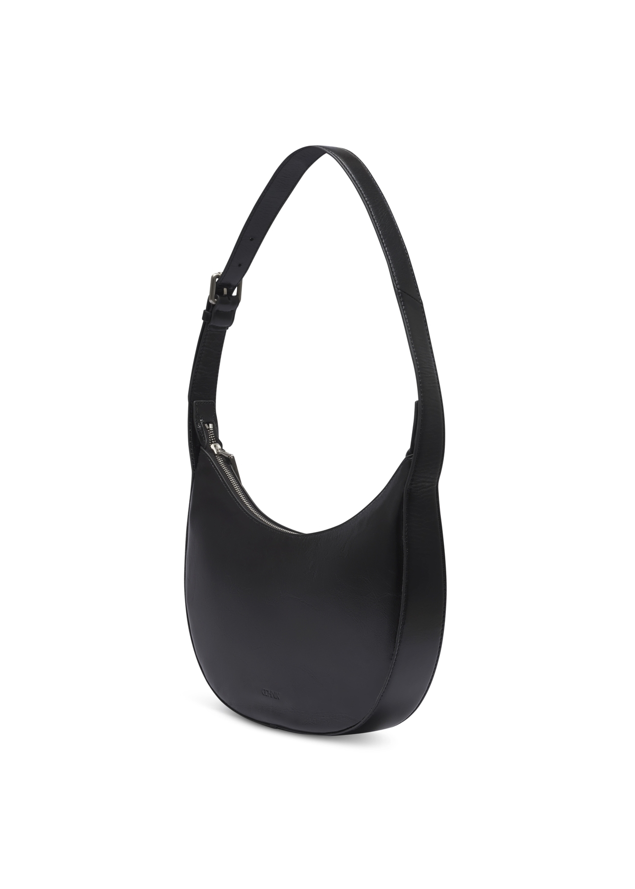 Torebka damska hobo z połyskiem TORES-1366-9F(Z26), widok produktu skosem na białym tle.
