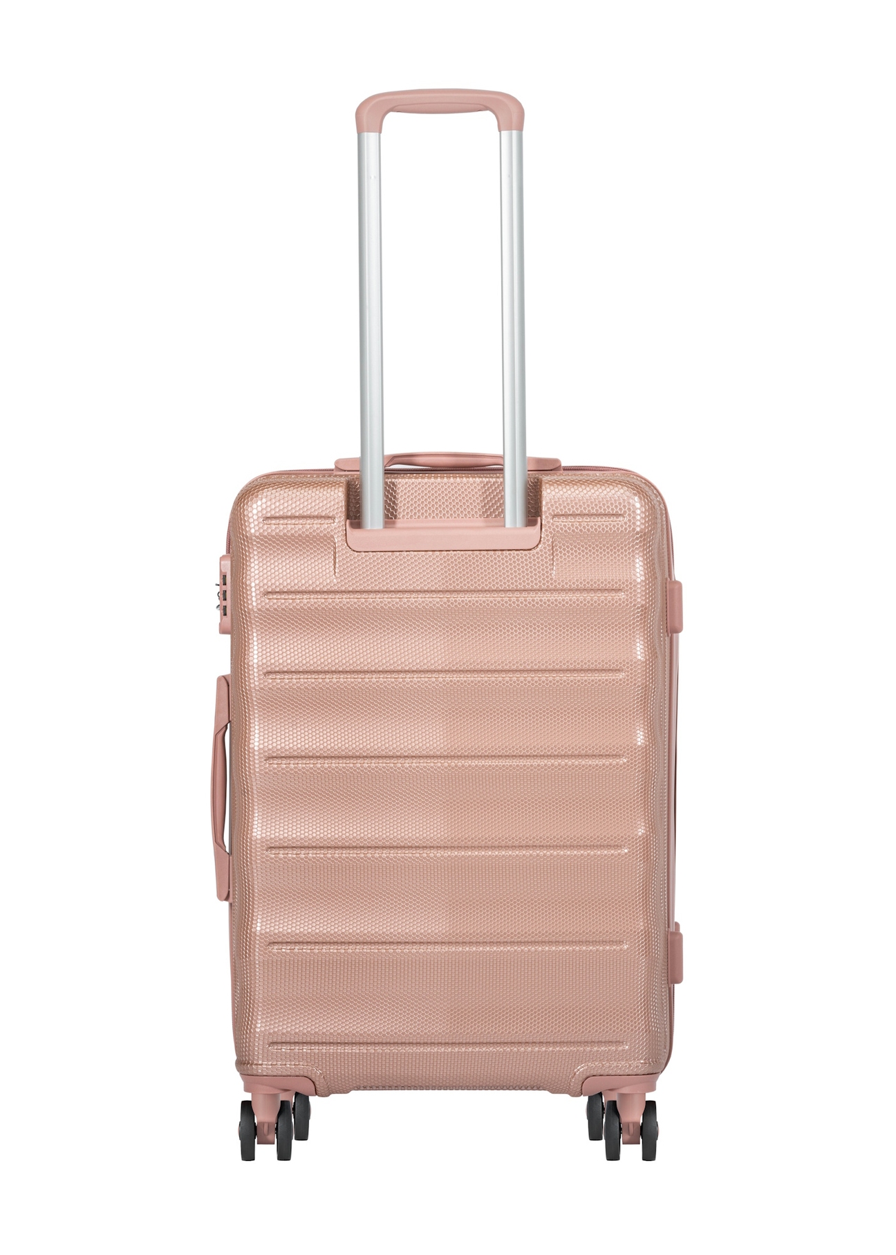 Walizka średnia na kółkach WALPC-0015-5B-24(W26), widok produktu z tyłu na białym tle.