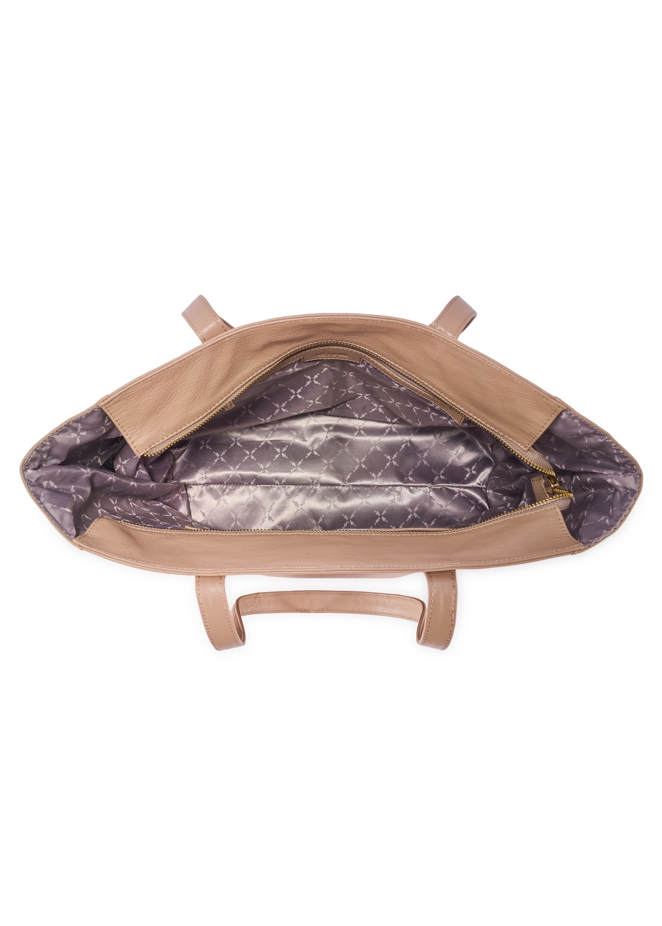 Beżowa skórzana torebka shopper damska TORES-0971F-1B(W26)