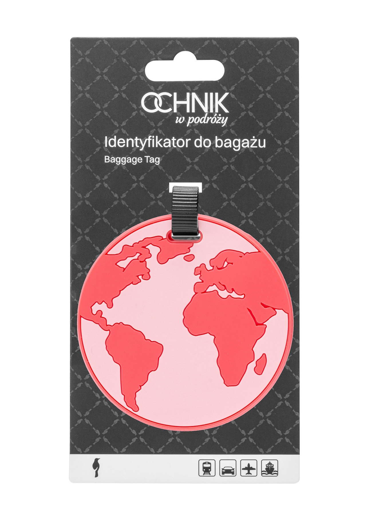 Identyfikator do bagażu AW-012-0010-31(W25), widok produktu z przodu na białym tle.