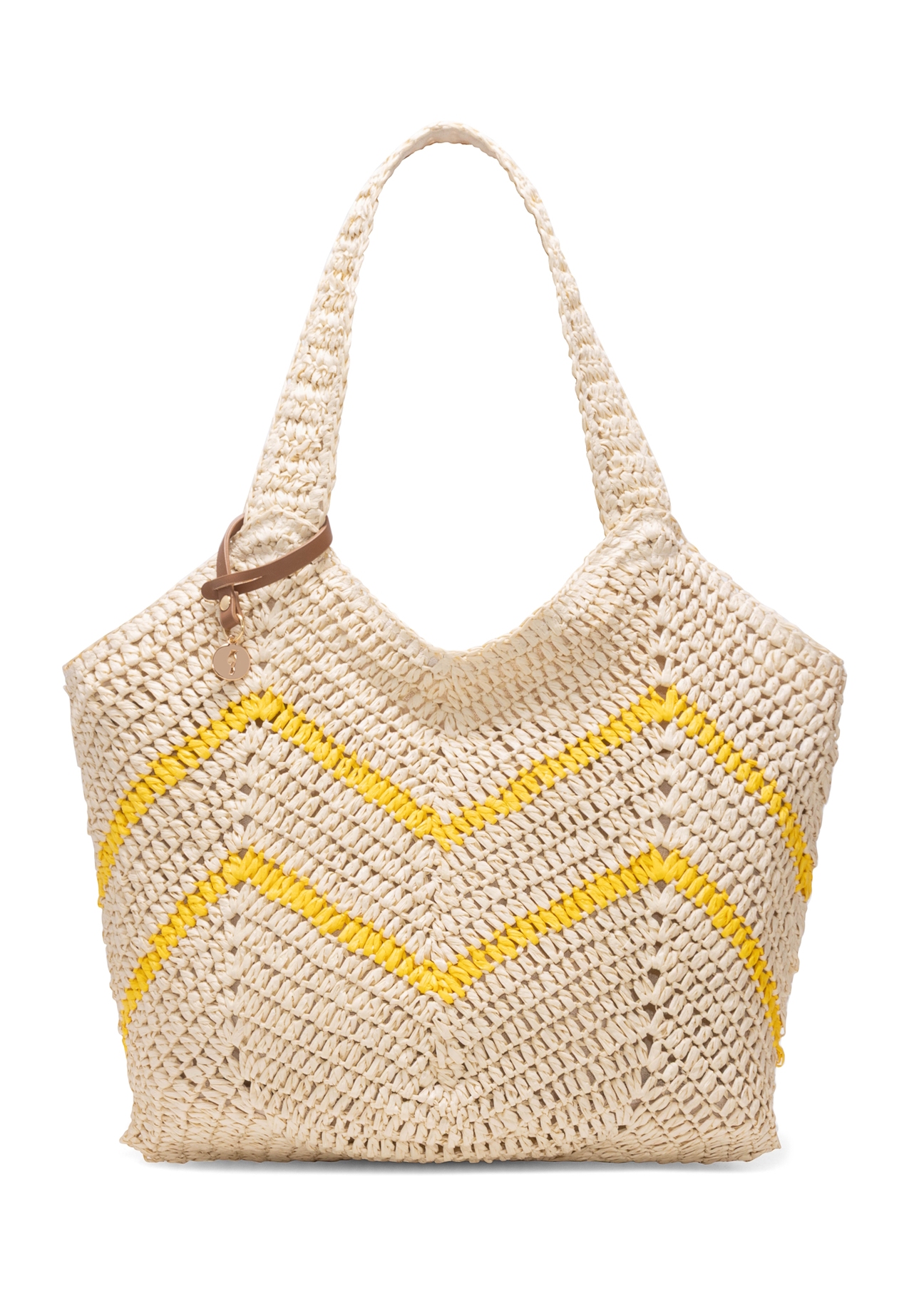 Nieusztywniana shopperka z imitacji słomki TOREC-0942A-25(W25)