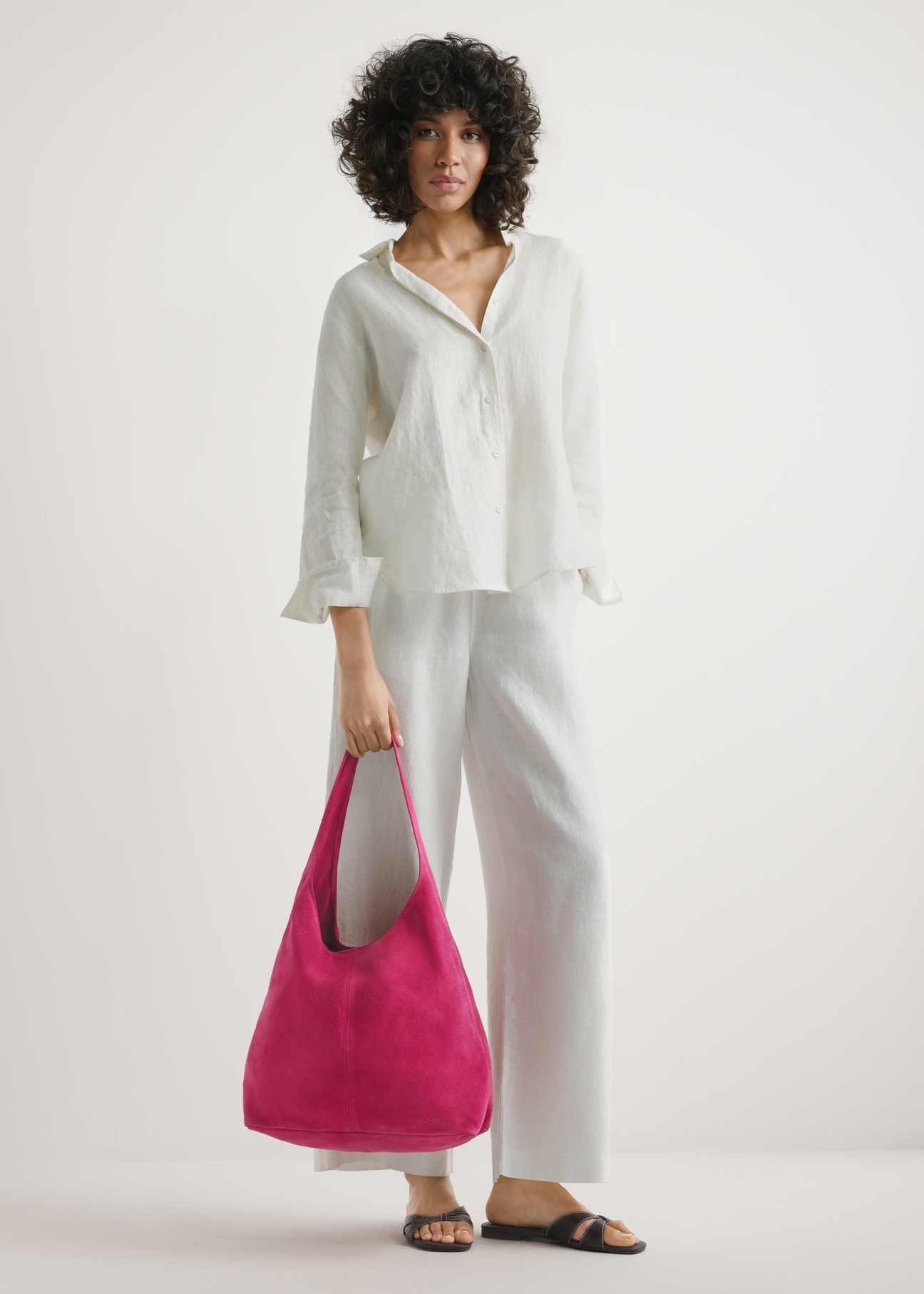 Fuksjowa zamszowa shopperka damska TORES-1177-5E(W26)